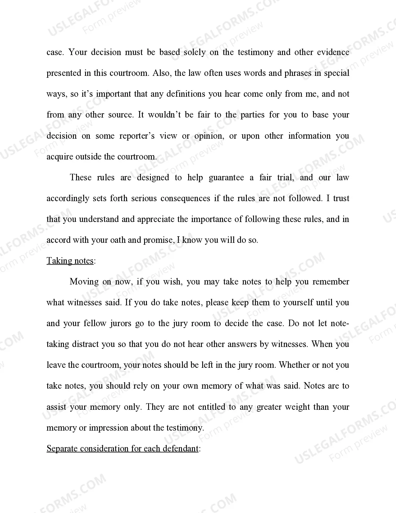 Preview Preliminary Instructions - Criminal Cases