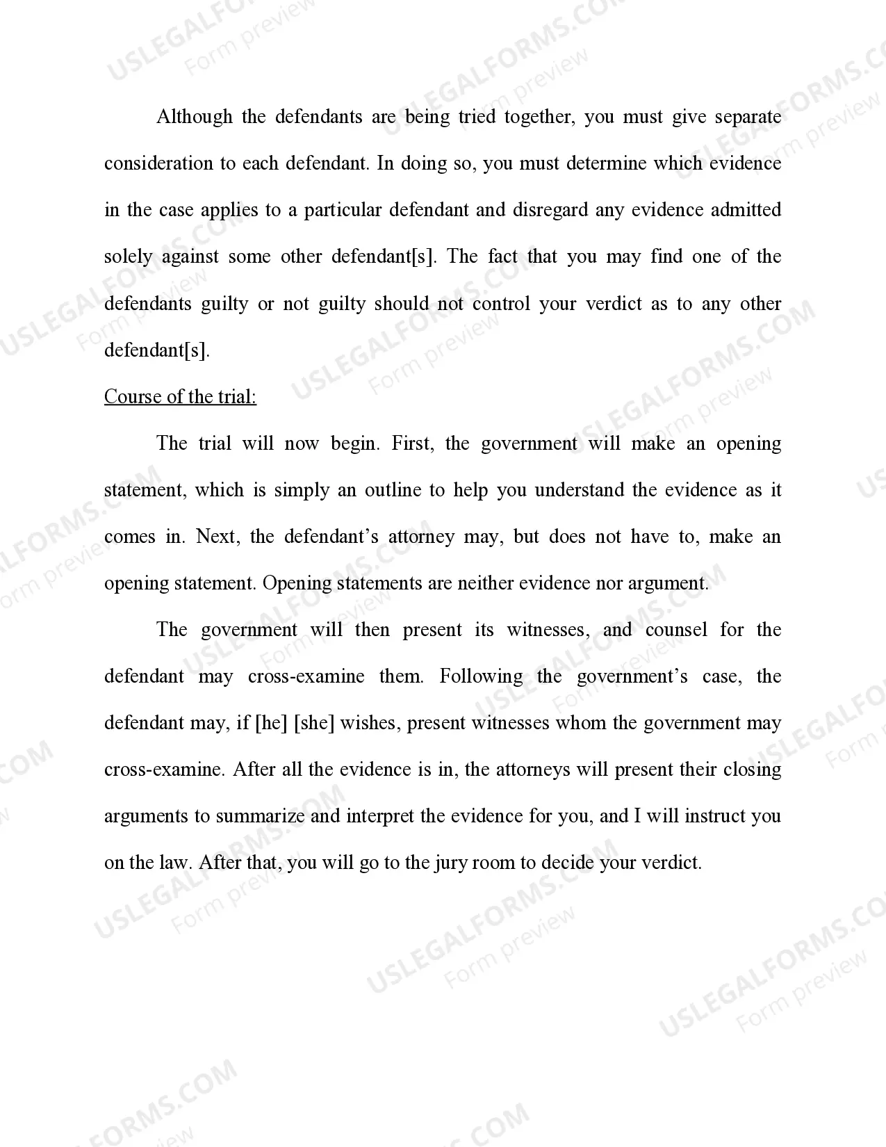 Preview Preliminary Instructions - Criminal Cases
