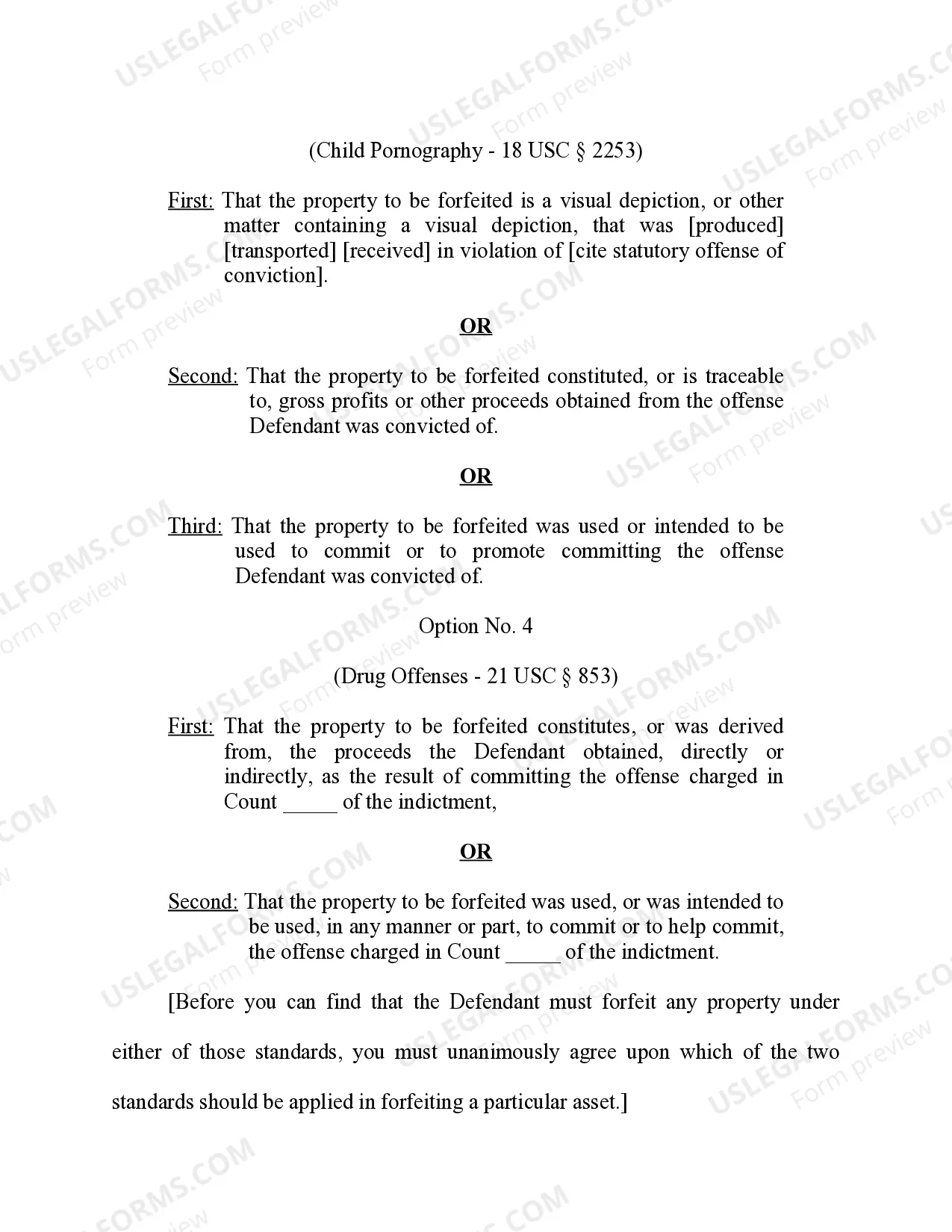 Preview Forfeiture Proceedings (To be given before supplemental evidentiary proceedings or supplemental arguments of counsel)