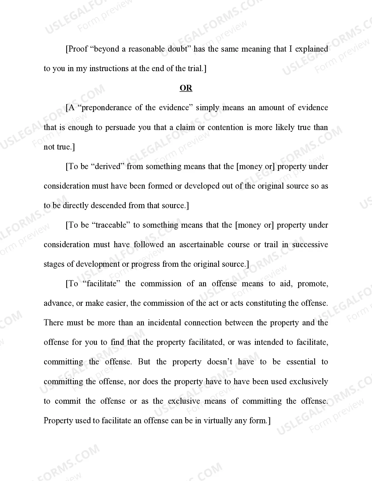 Preview Forfeiture Proceedings (To be given before supplemental evidentiary proceedings or supplemental arguments of counsel)