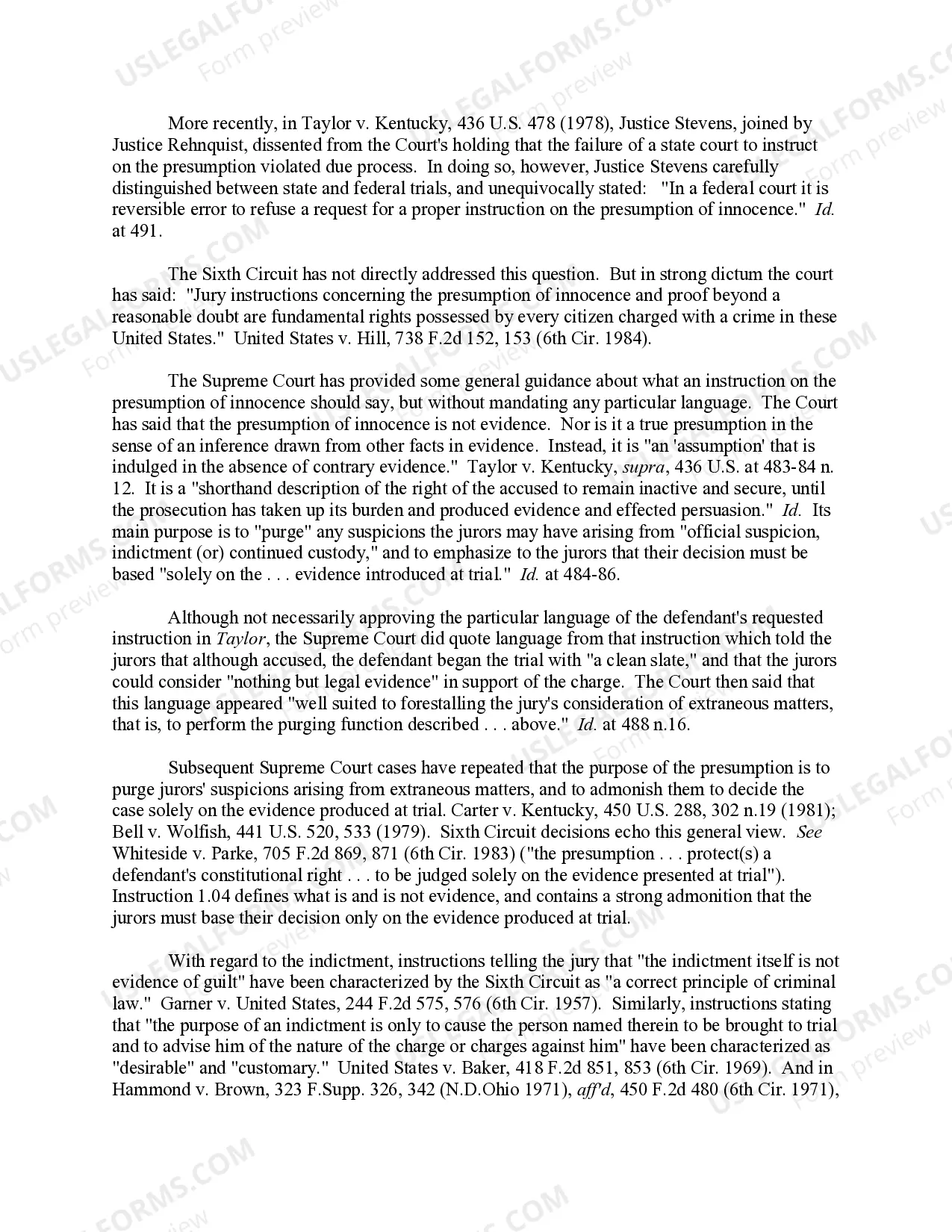 Preview PRESUMPTION OF INNOCENCE, BURDEN OF PROOF, REASONABLE DOUBT