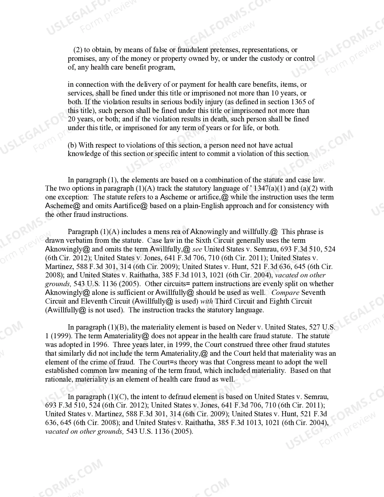 Preview HEALTH CARE FRAUD