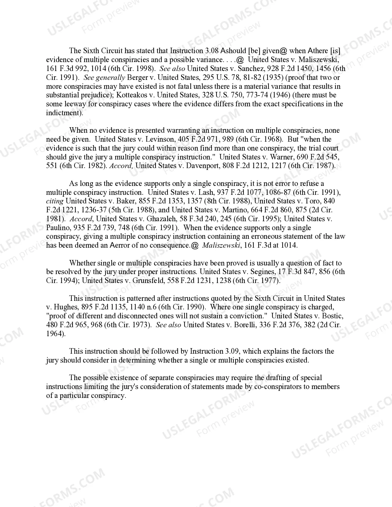 Preview MULTIPLE CONSPIRACIES--MATERIAL VARIANCE FROM THE INDICTMENT