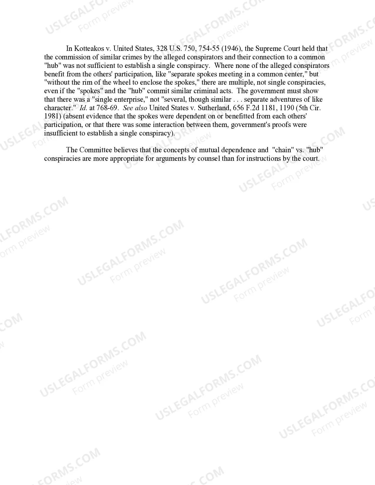 Preview MULTIPLE CONSPIRACIES--FACTORS IN DETERMINING