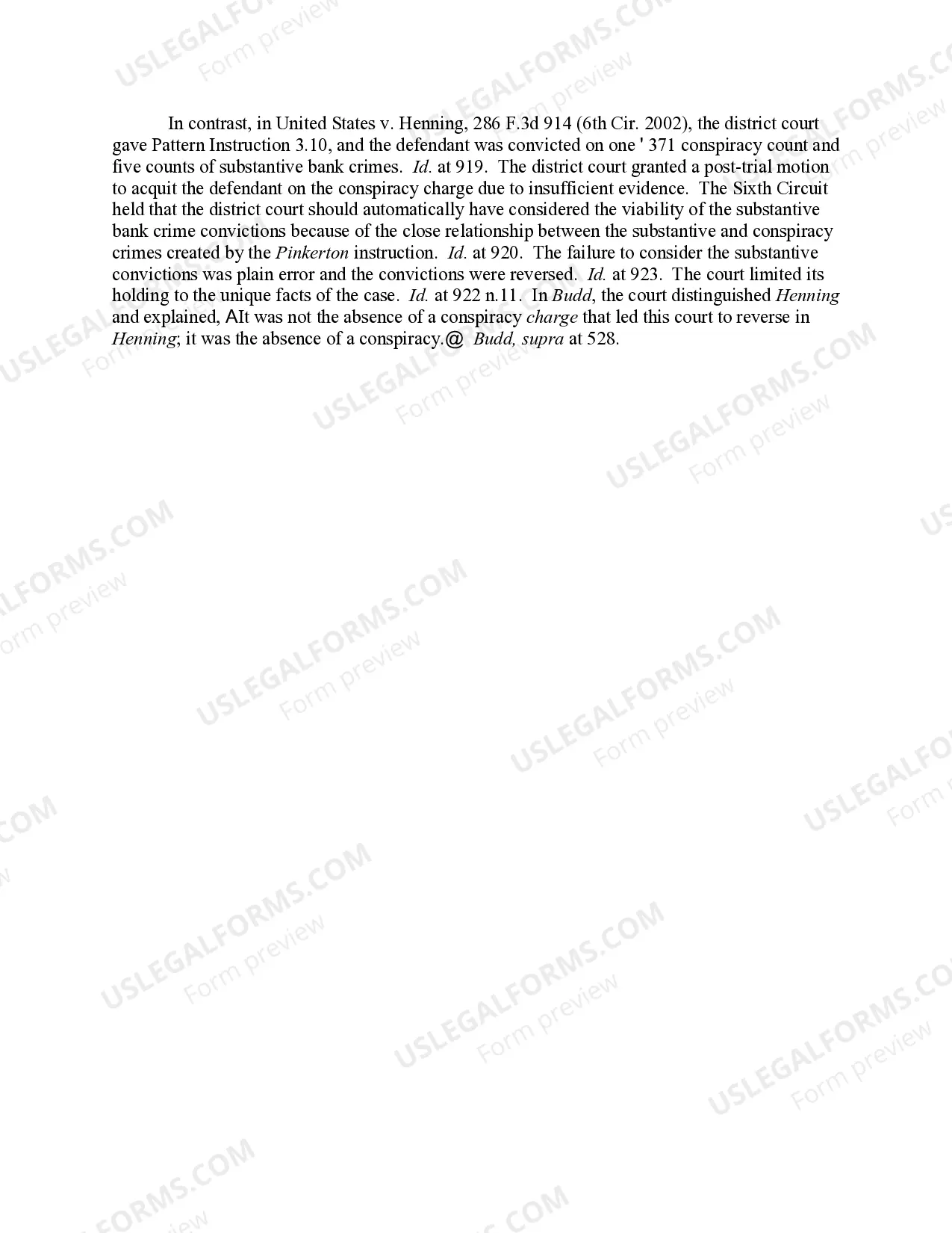 Preview PINKERTON LIABILITY FOR SUBSTANTIVE OFFENSES COMMITTED BY OTHERS