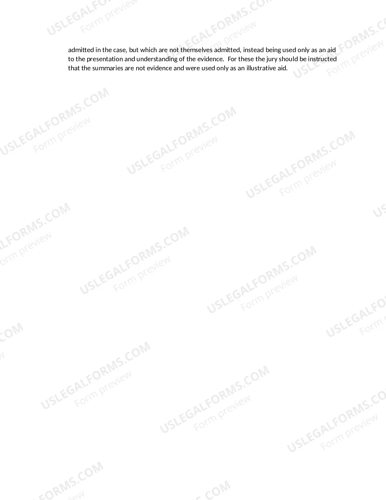 Preview SUMMARIES AND OTHER MATERIALS NOT ADMITTED IN EVIDENCE