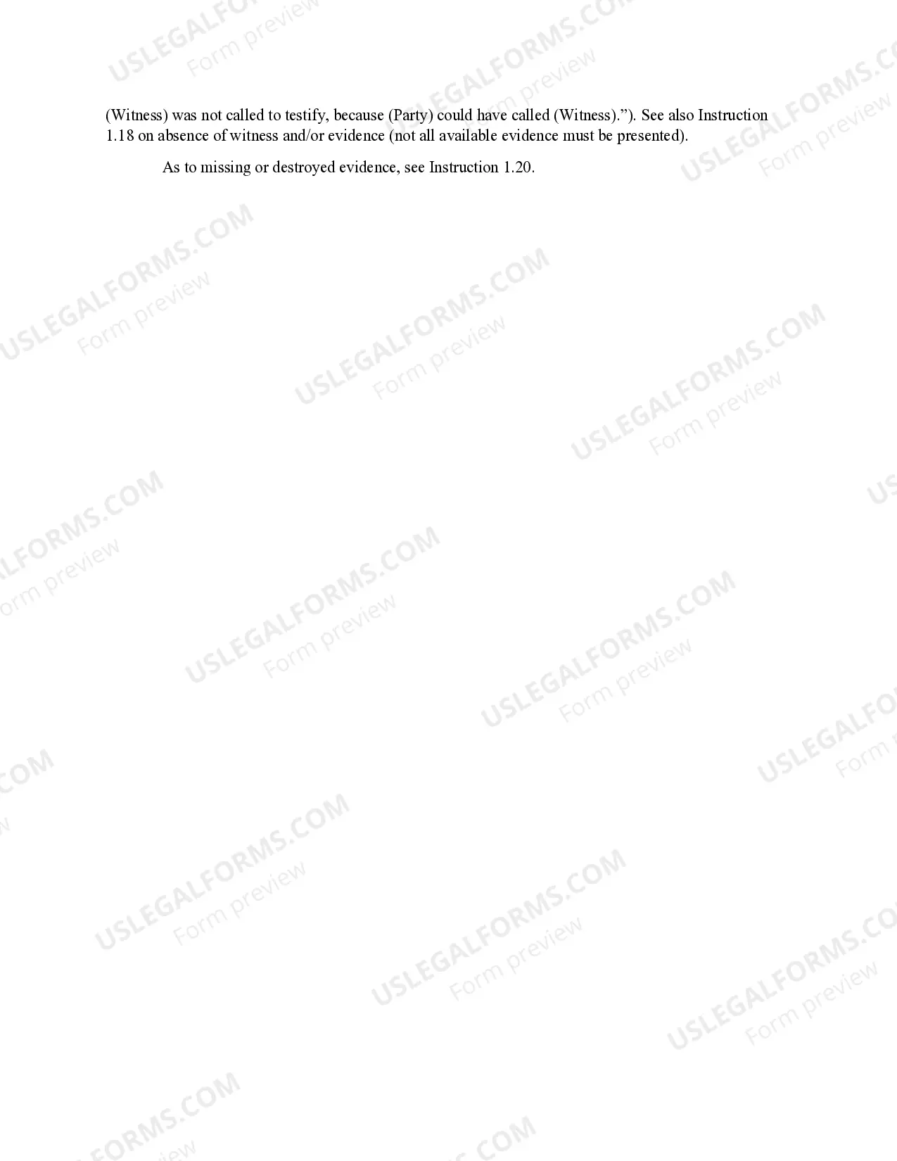 Preview 1.19 Adverse Inference from Missing Witness. .