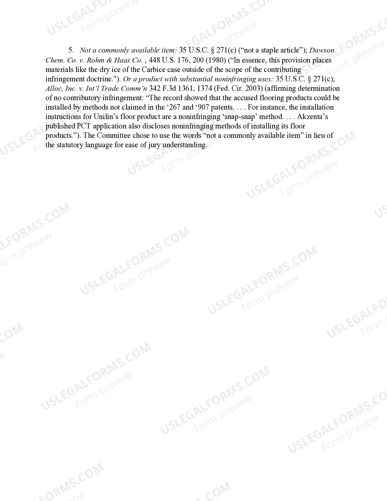 Preview 11.2.13 Indirect Infringement - Contributory Infringement