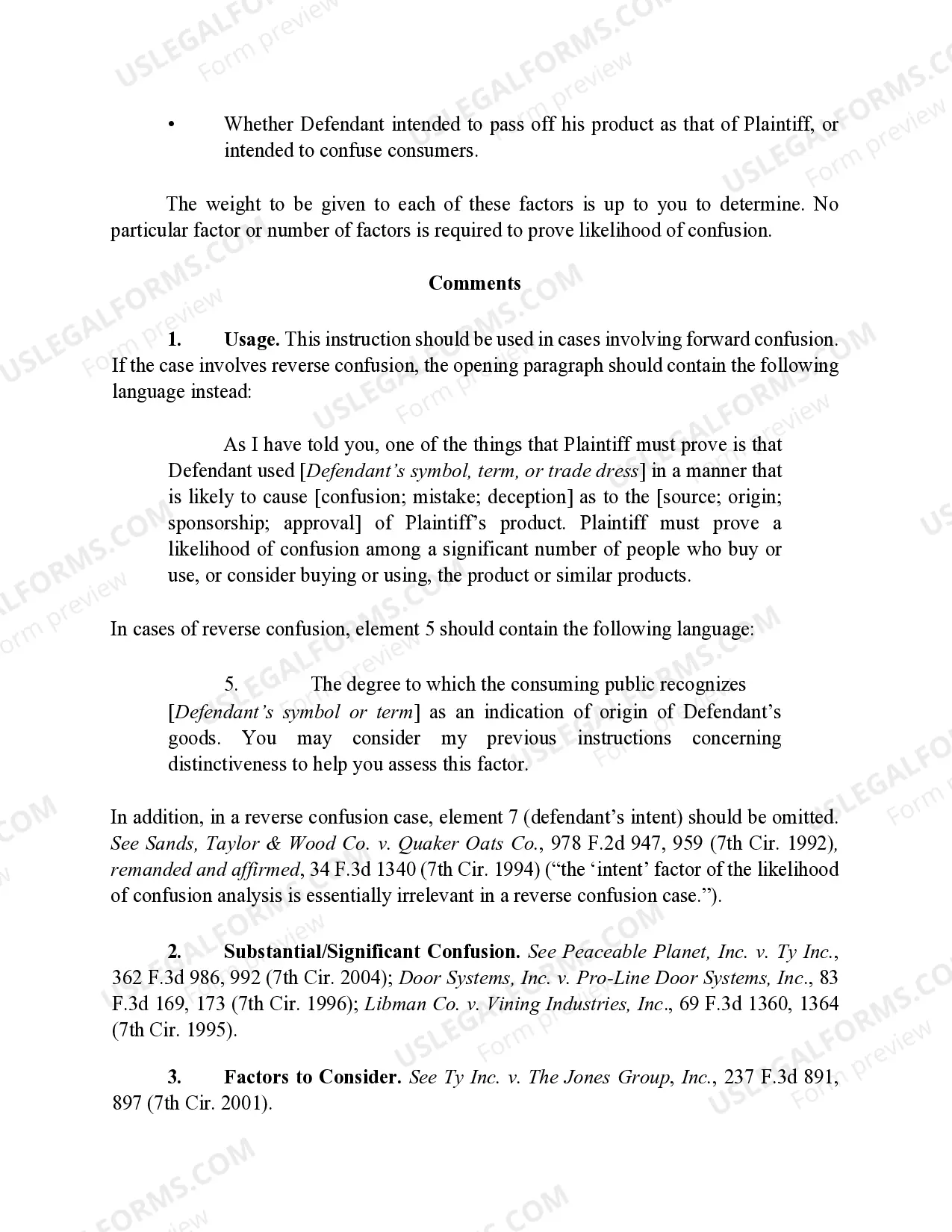 Preview 13.1.2.3 Infringement - Elements - Likelihood Of Confusion - Factor