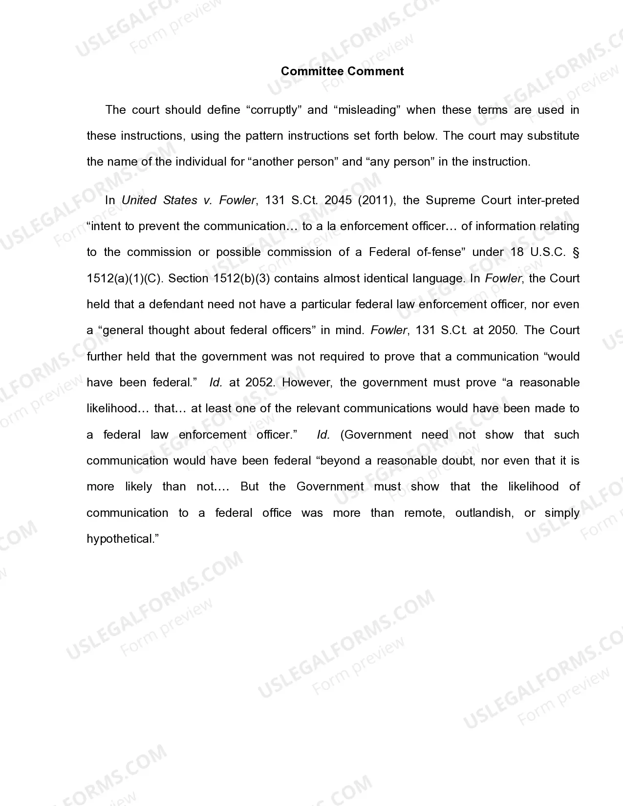 Preview 18 U.S.C. Sec. 1512(B)(3) WITNESS TAMPERING - HINDER, DELAY OR PREVENT COMMUNICATION RELATING TO COMMISSION OF OFFENSE