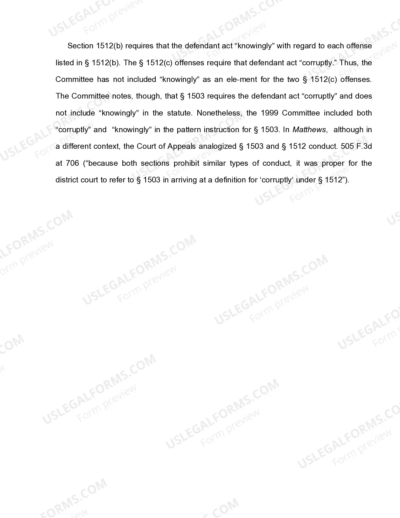 Preview 18 U.S.C. Sec. 1512(C)(1) DESTROY, ALTER OR CONCEAL DOCUMENT OR OBJECT