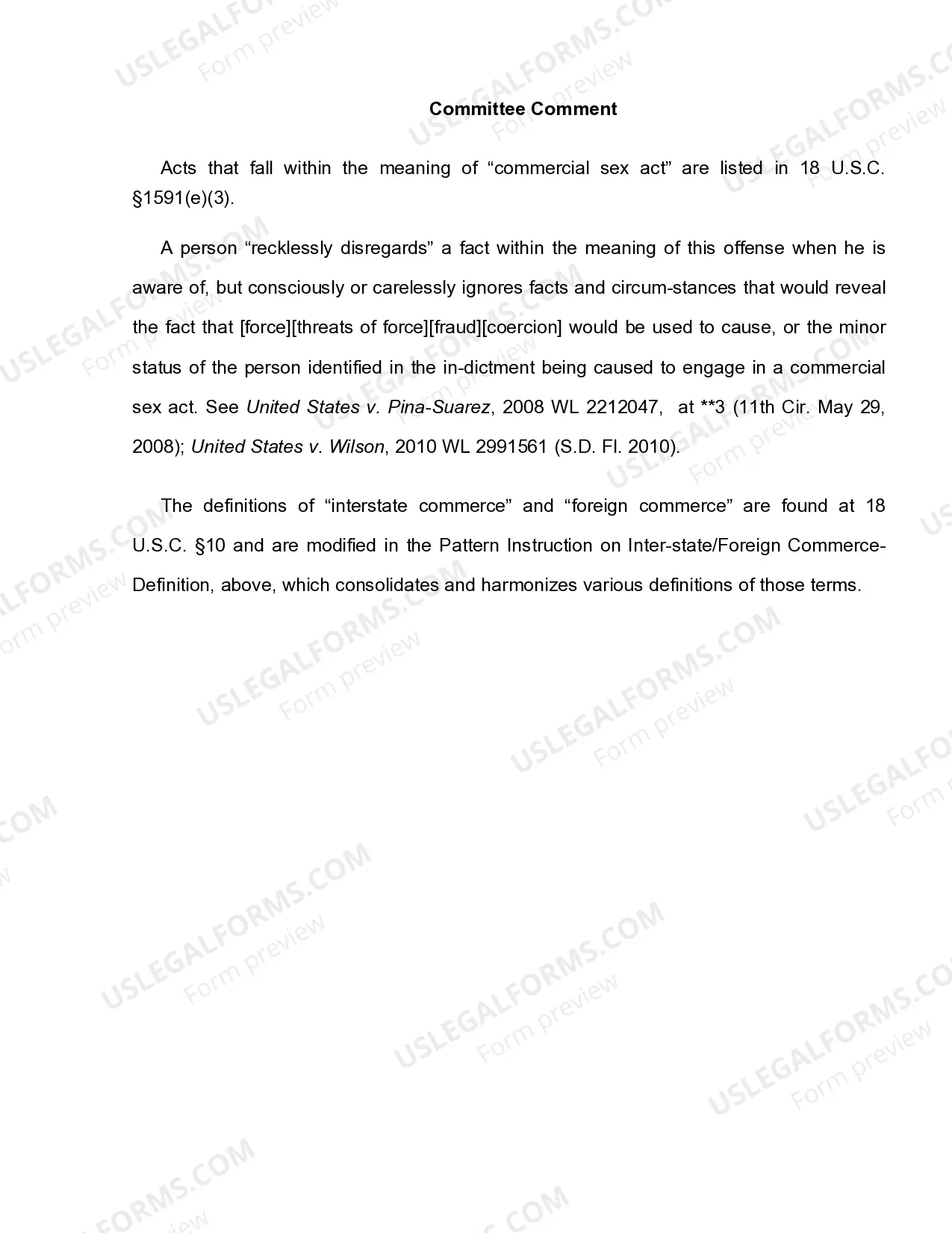 Preview 18 U.S.C. Sec. 1591 SEX TRAFFICKING OF A MINOR