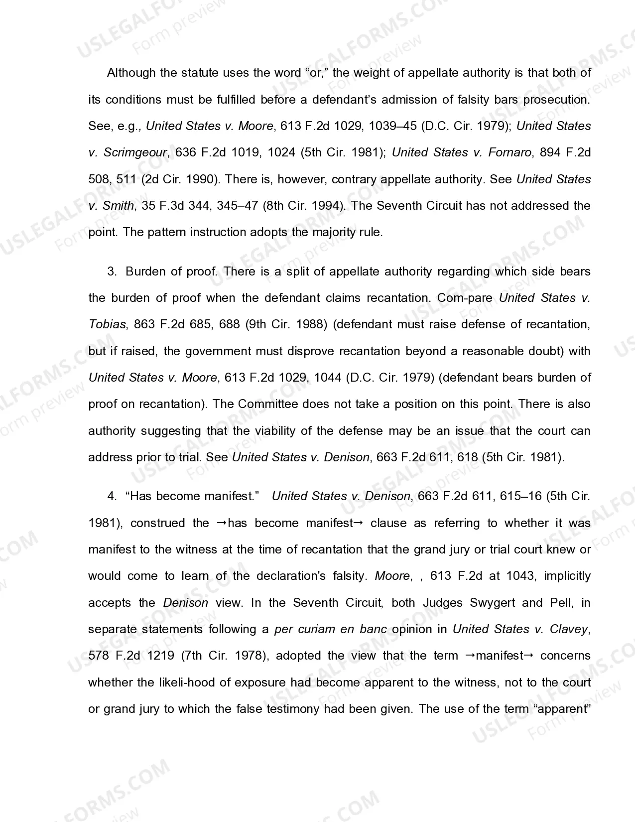 Preview 18 U.S.C. Sec. 1623 FALSE DECLARATIONS BEFORE GRAND JURY OR COURT - ELEMENTS