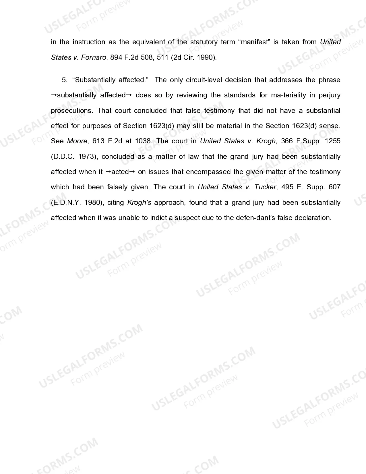 Preview 18 U.S.C. Sec. 1623 FALSE DECLARATIONS BEFORE GRAND JURY OR COURT - ELEMENTS