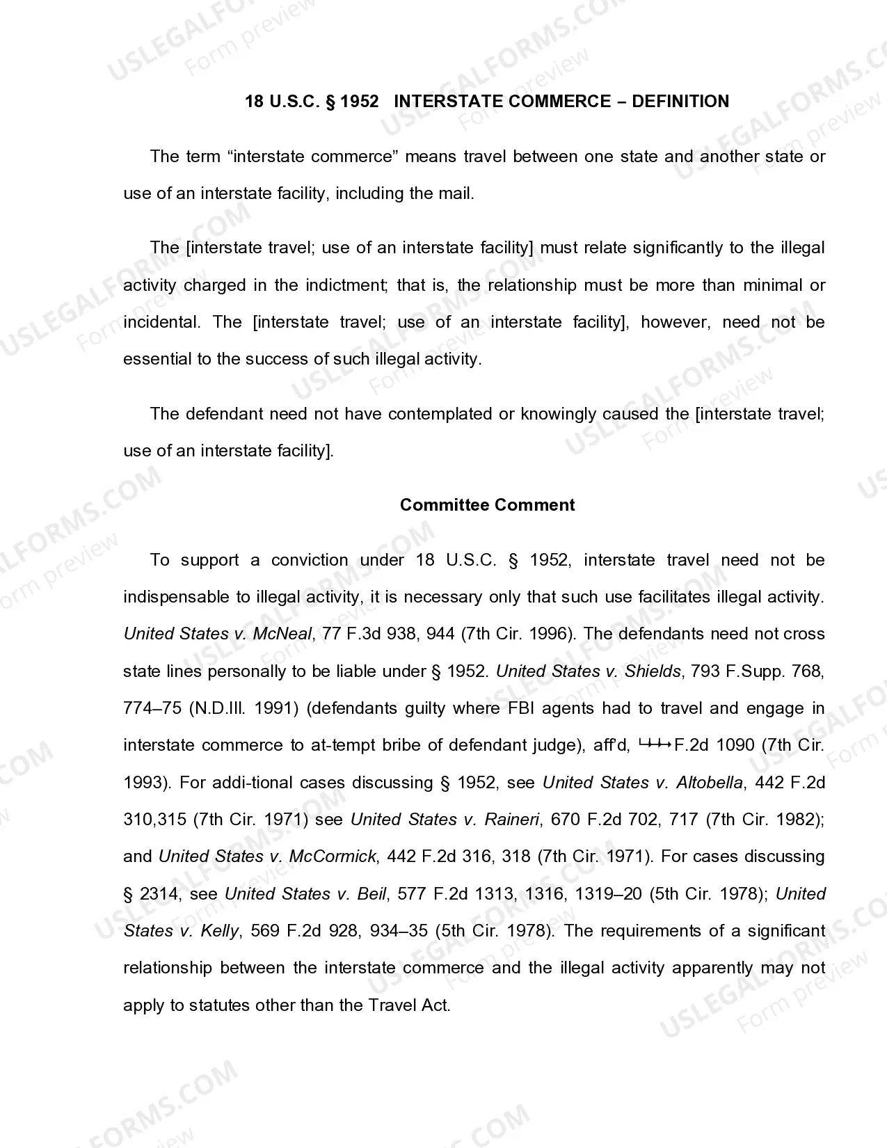 Preview 18 U.S.C. Sec. 1952 INTERSTATE AND FOREIGN TRAVEL OR TRANSPORTATION IN AID OF RACKETEERING ENTERPRISES
