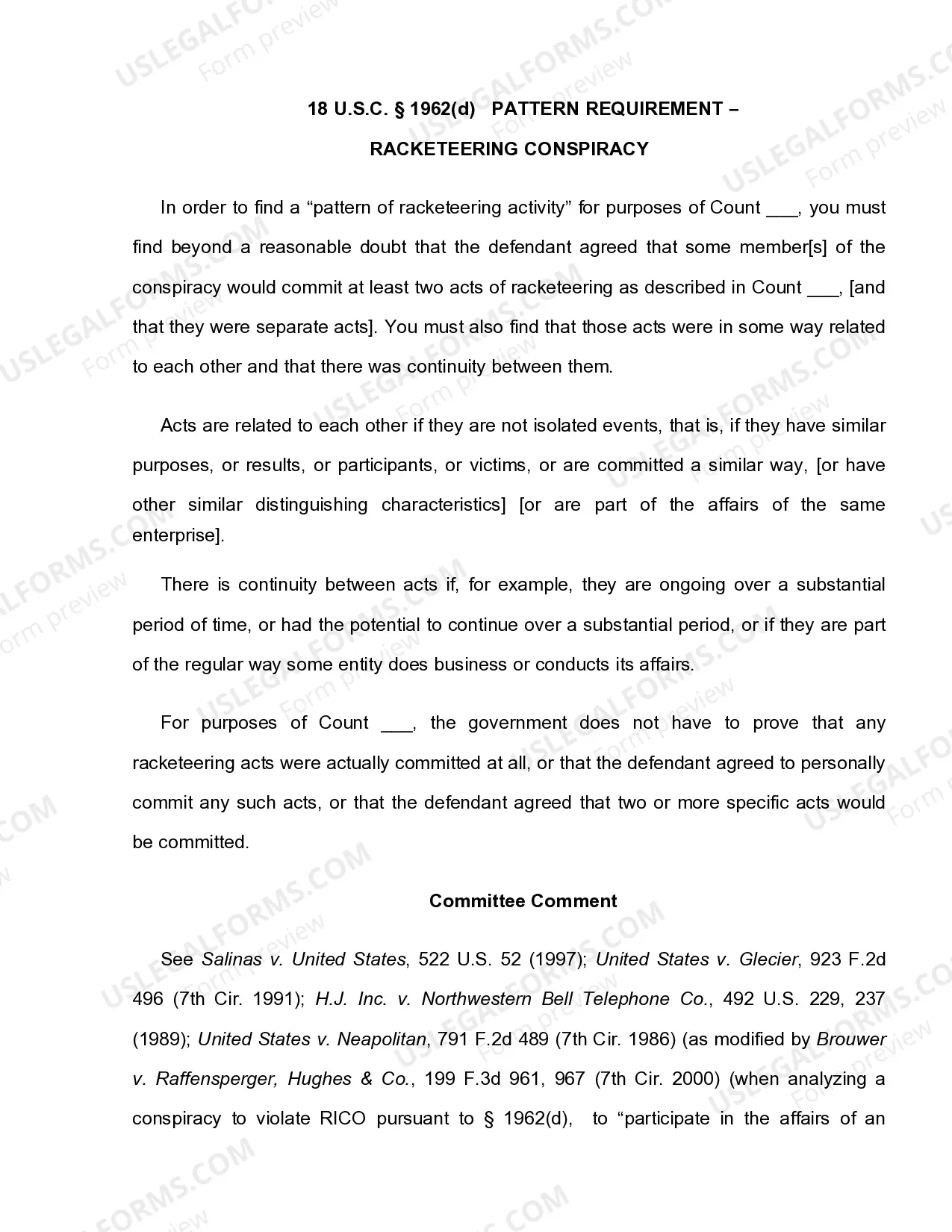 Preview 18 U.S.C. Sec. 1962(D) RACKETEERING CONSPIRACY
