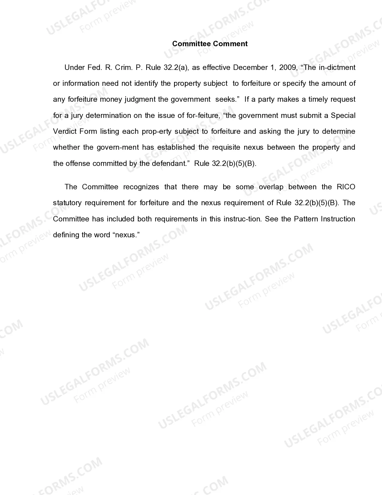Preview 18 U.S.C. Sec. 1963(A)(3) FORFEITURE ELEMENTS