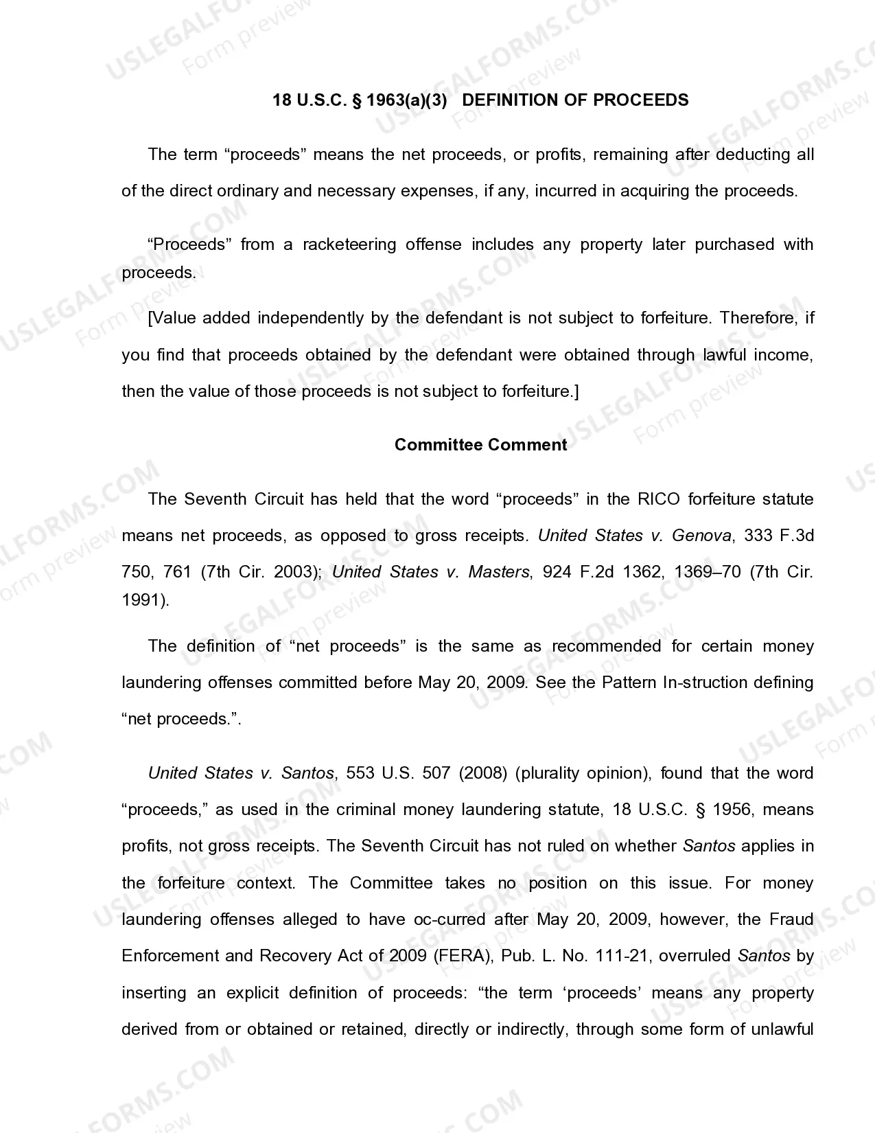 Preview 18 U.S.C. Sec. 1963(A)(3) FORFEITURE ELEMENTS