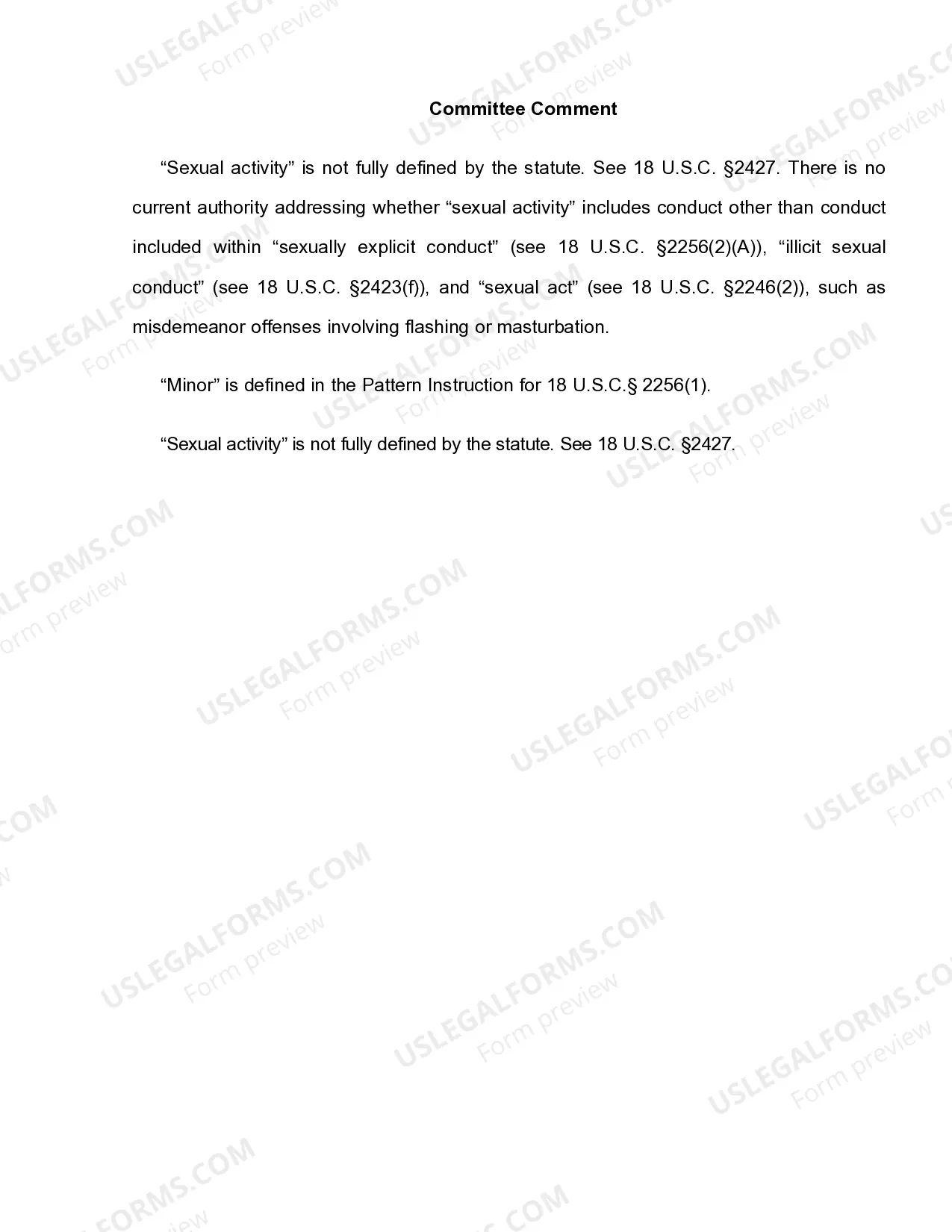 Preview 18 U.S.C. Sec. 2425 USE OF INTERSTATE FACILITIES TO TRANSMIT INFORMATION ABOUT A MINOR