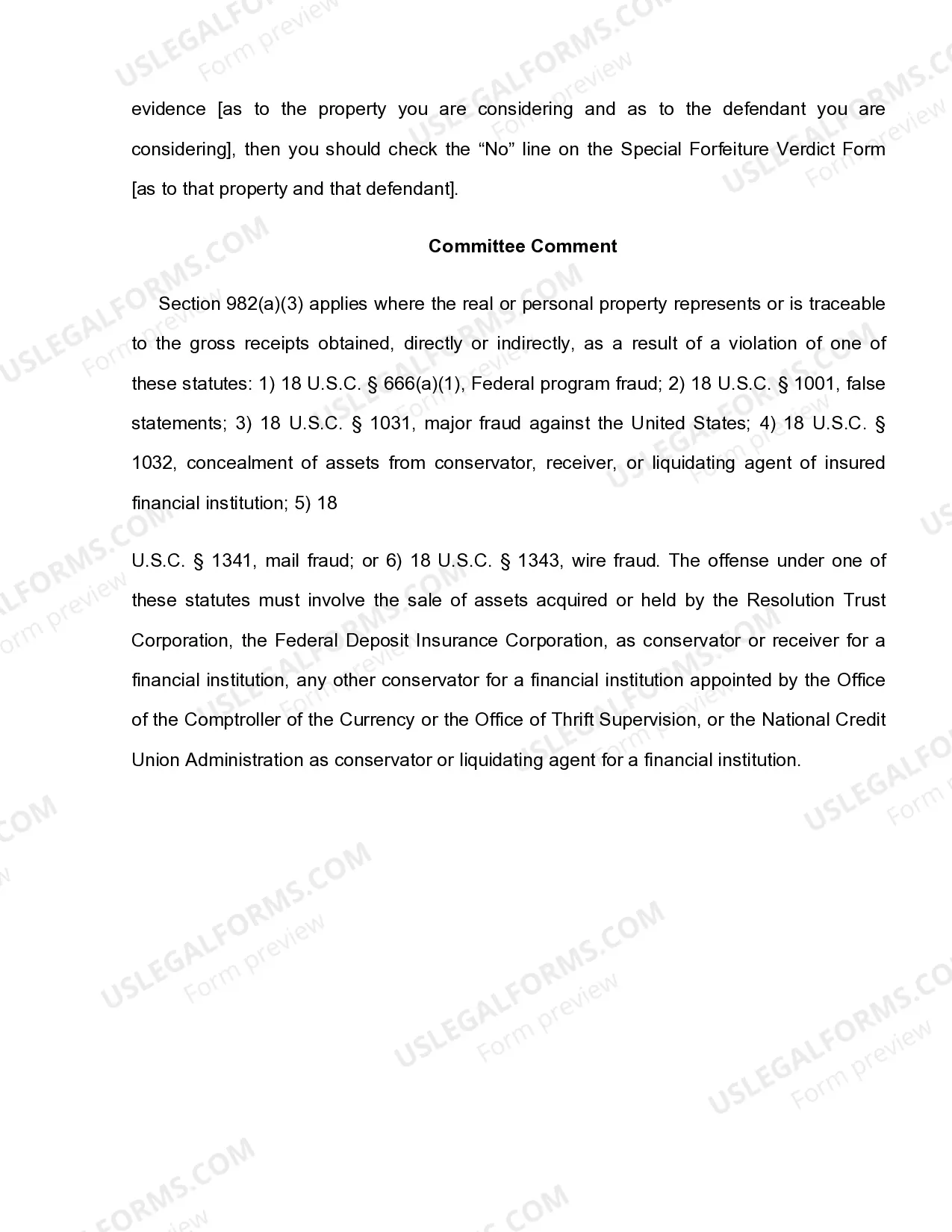 Preview 18 U.S.C. Sec. 982(a)(3) FORFEITURE INSTRUCTION