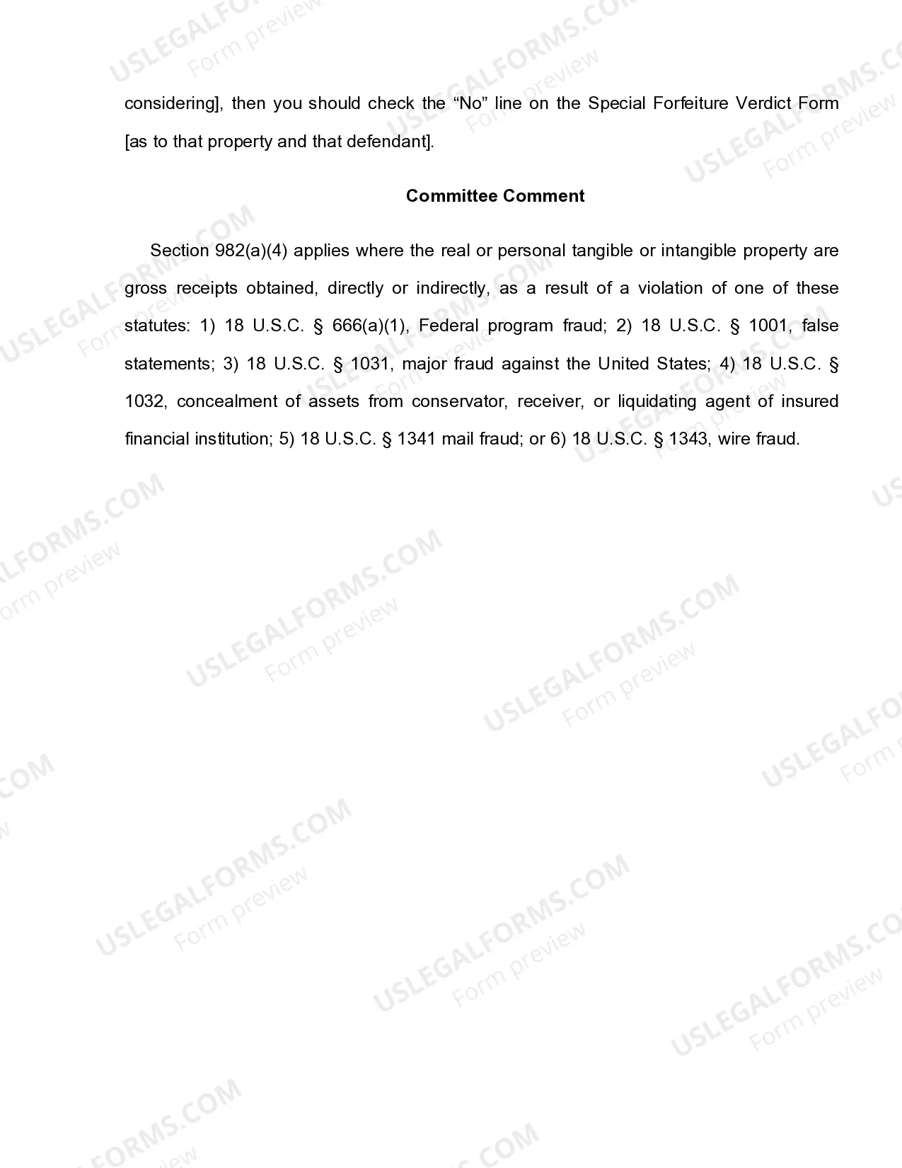 Preview 18 U.S.C. Sec. 982(a)(4) FORFEITURE INSTRUCTION