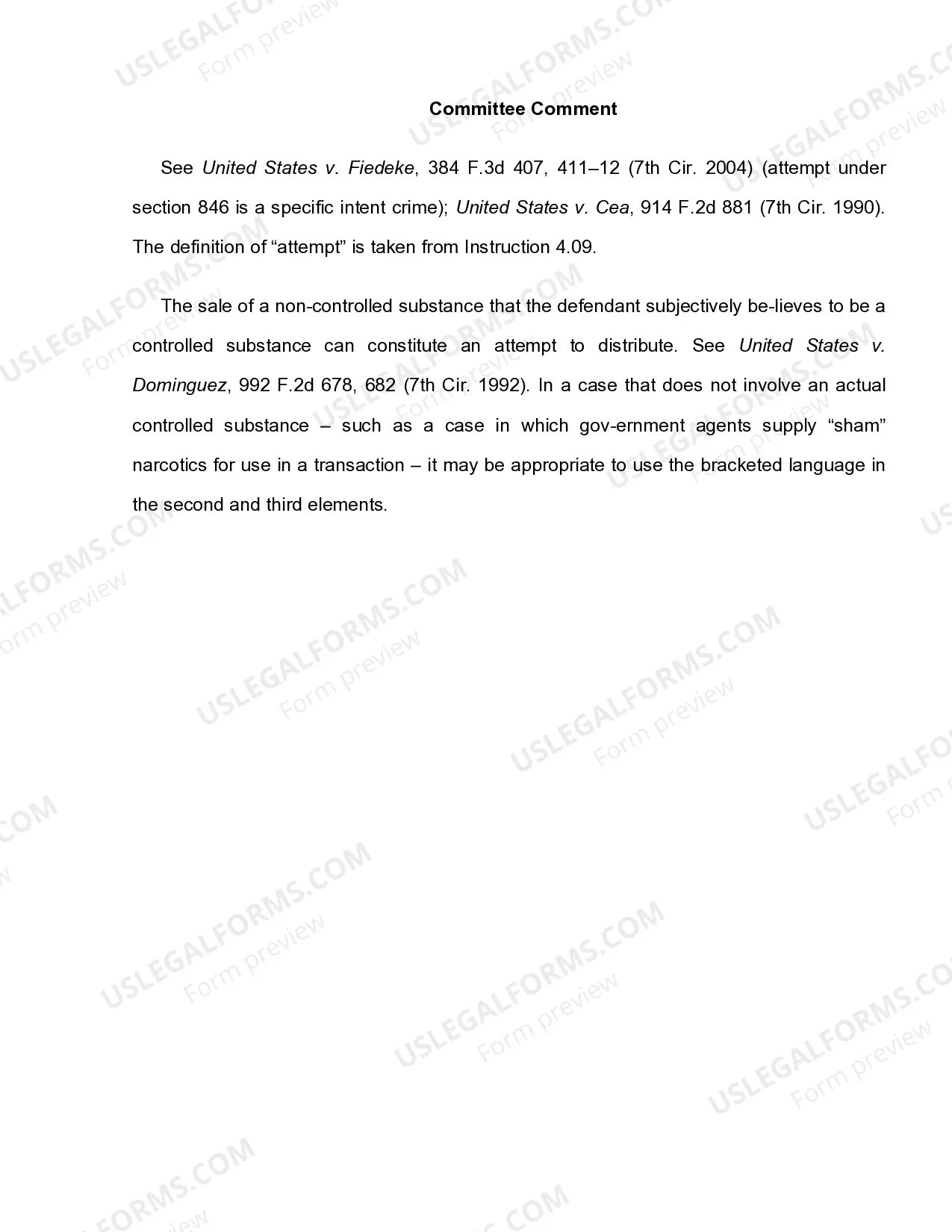 Preview 21 U.S.C. Sec. 846 ATTEMPTED DISTRIBUTION OF CONTROLLED SUBSTANCE