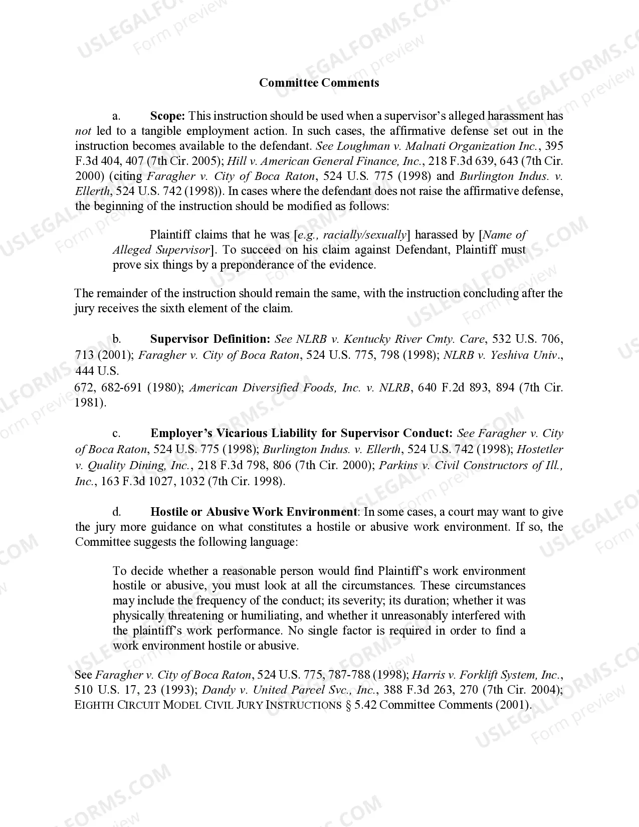 Preview 3.05B Supervisor Harassment with No Tangible Employment Action