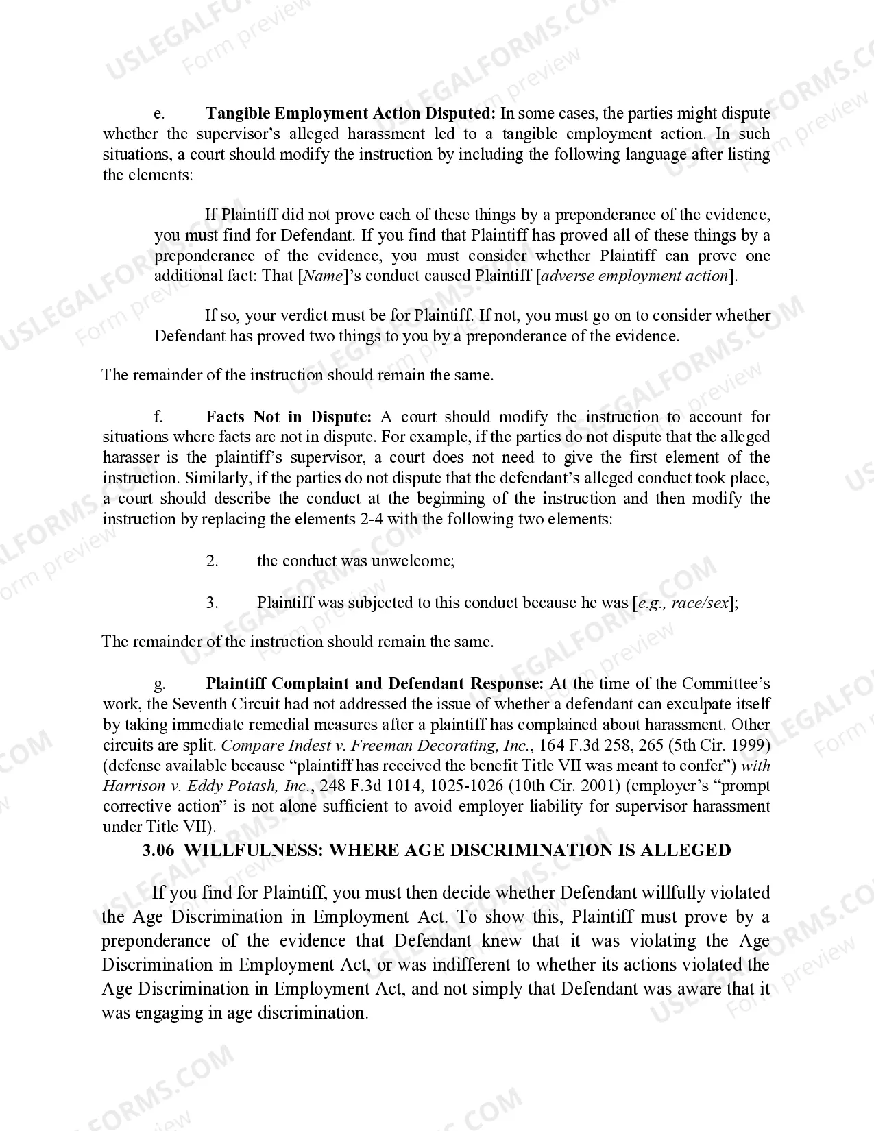 Preview 3.05B Supervisor Harassment with No Tangible Employment Action
