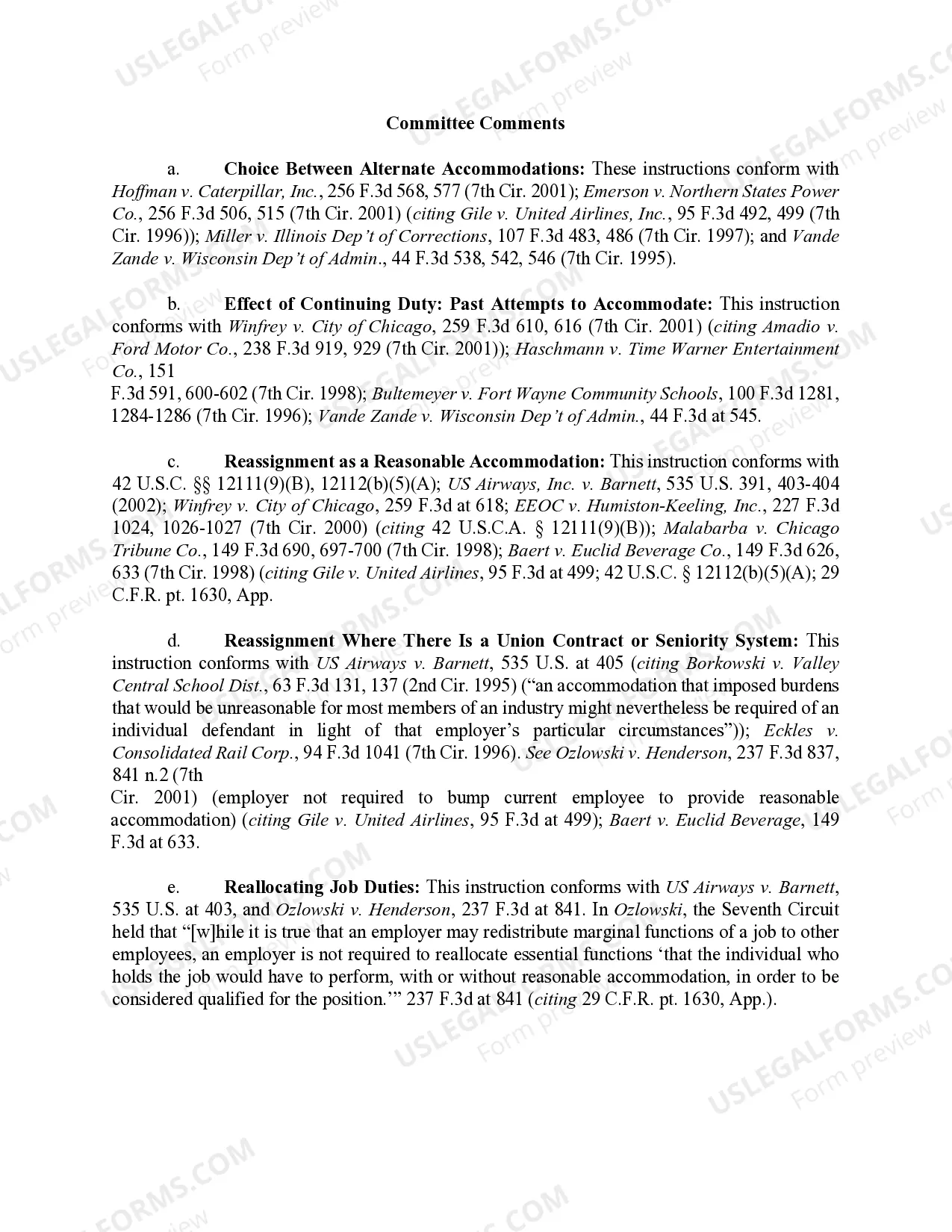 Preview 4.07. Reasonable Accommodation: Supplemental Instructions for Specific Accommodation Issues