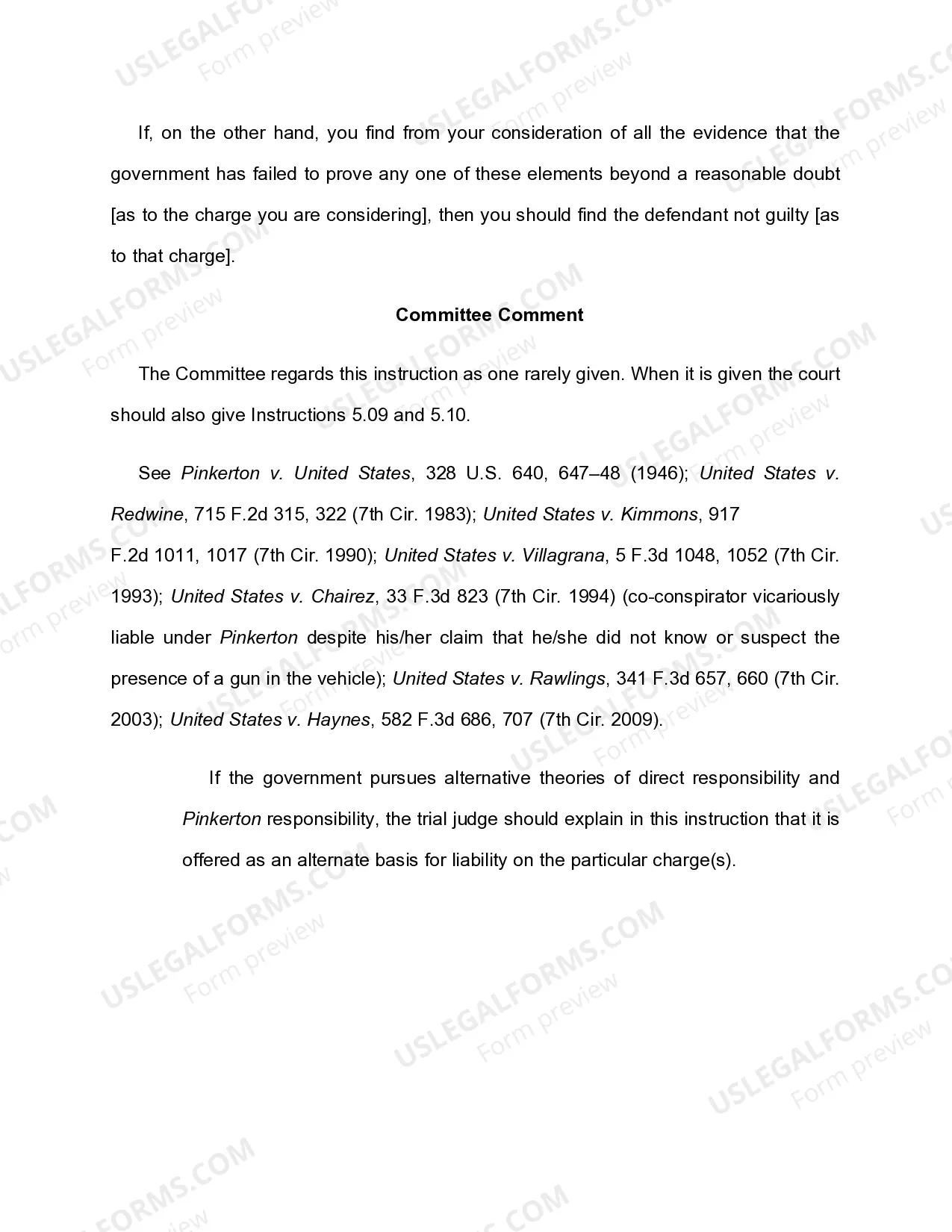 Preview 5.12 CONSPIRATOR'S LIABILITY FOR SUBSTANTIVE CRIMES COMMITTED BY CO-CONSPIRATORS; CONSPIRACY NOT CHARGED IN THE INDICTMENT - ELEMENTS