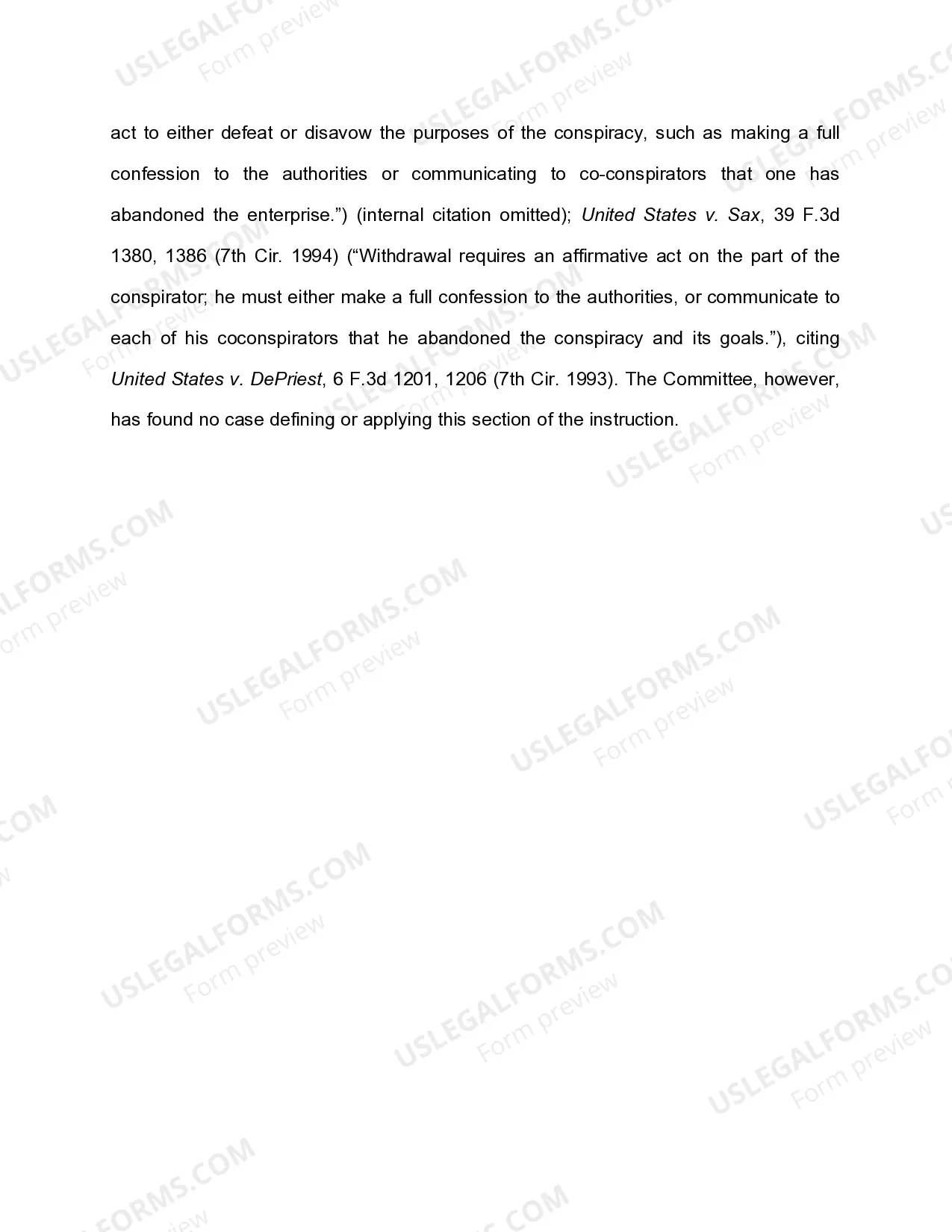 Preview 5.14(B) CONSPIRACY - WITHDRAWAL - STATUTE OF LIMITATIONS -- DEFINITION