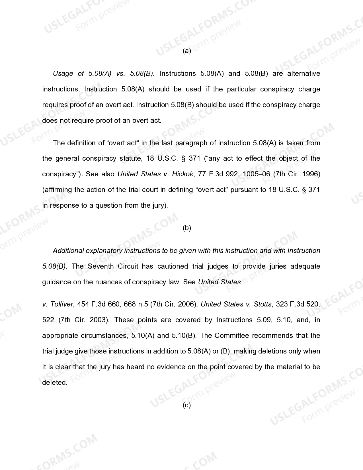 Preview 5.08(A) CONSPIRACY - OVERT ACT REQUIRED