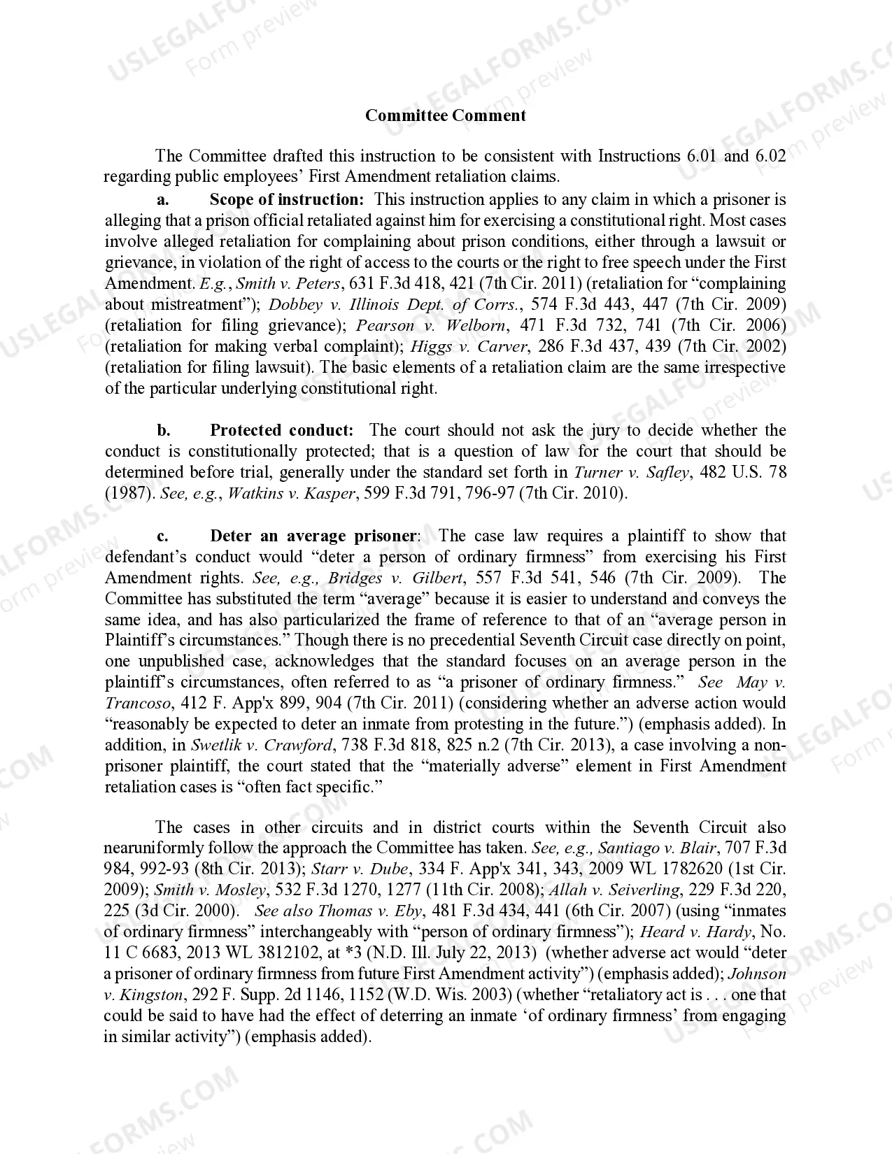 Preview 6.03 Prisoner/Detainee First Amendment Retaliation Claim