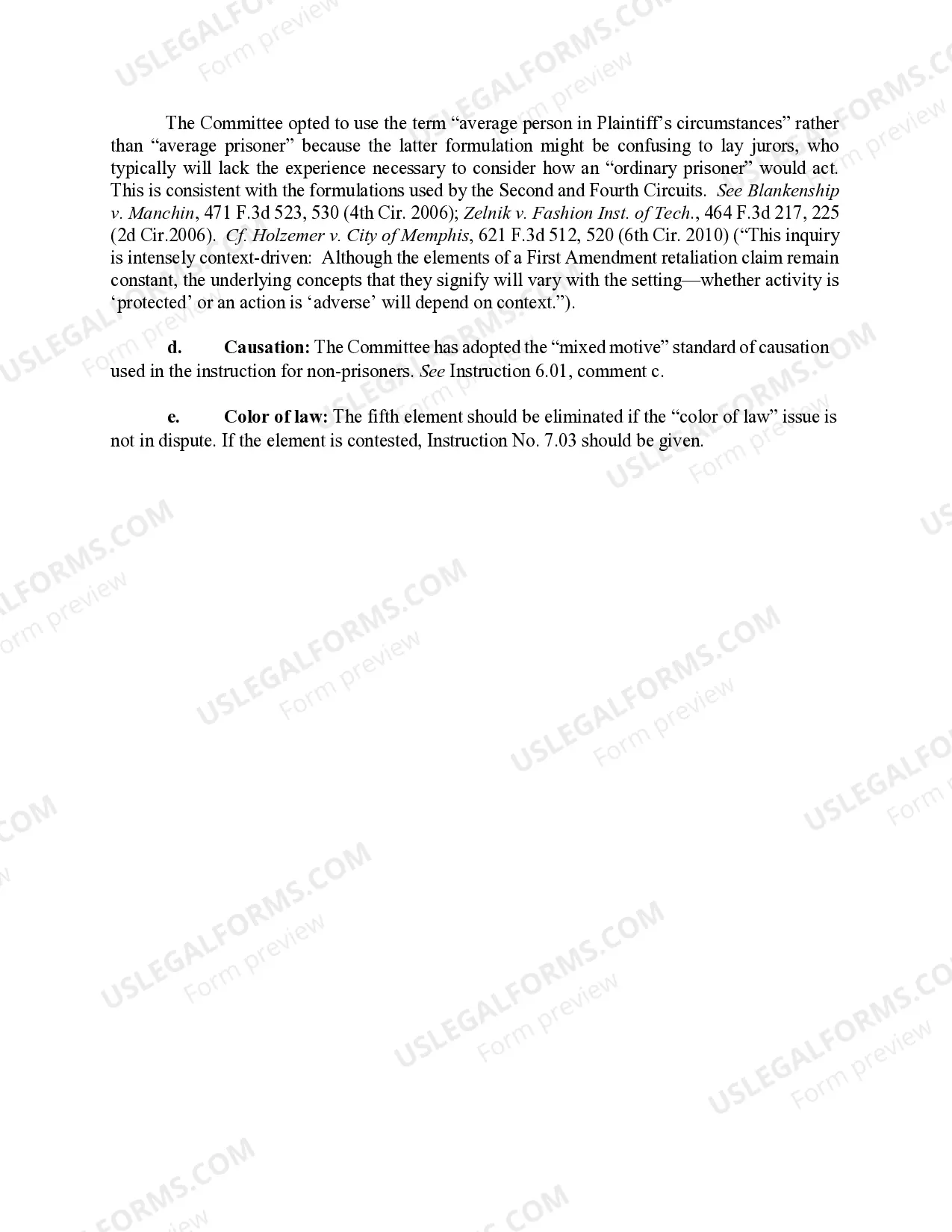 Preview 6.03 Prisoner/Detainee First Amendment Retaliation Claim