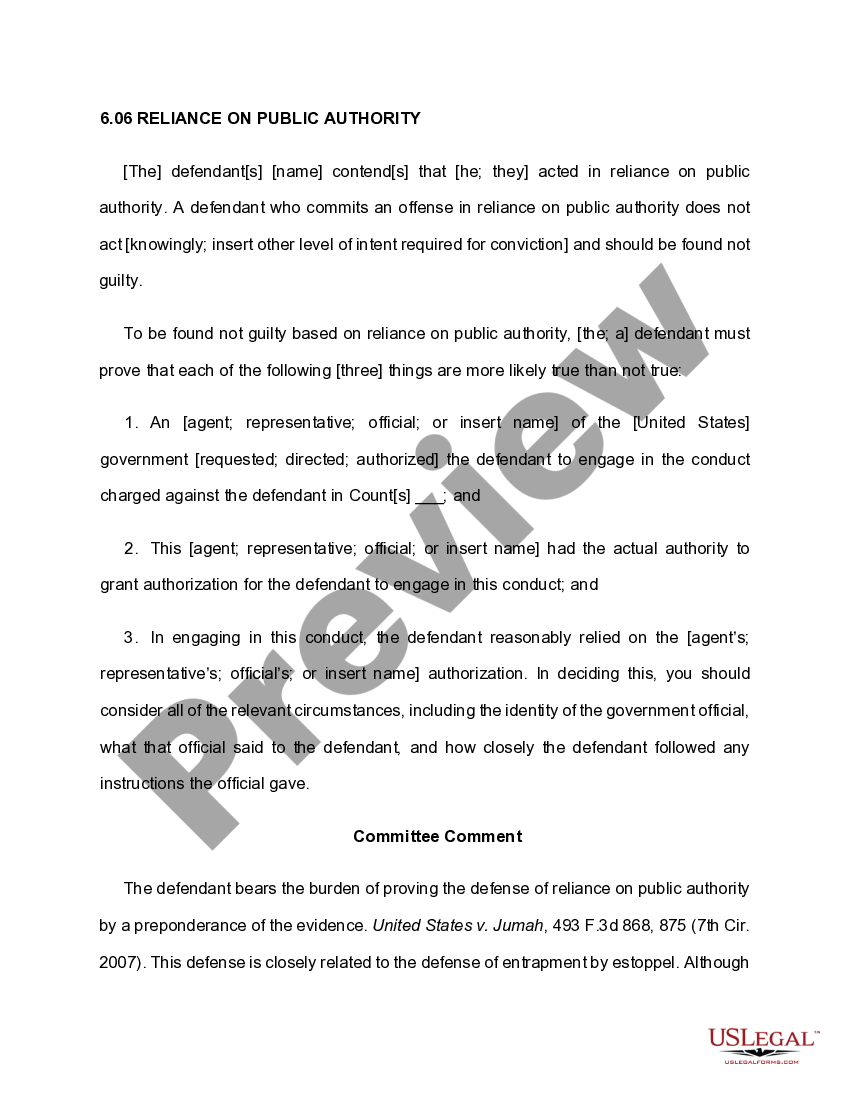 6.06 RELIANCE ON PUBLIC AUTHORITY US Legal Forms