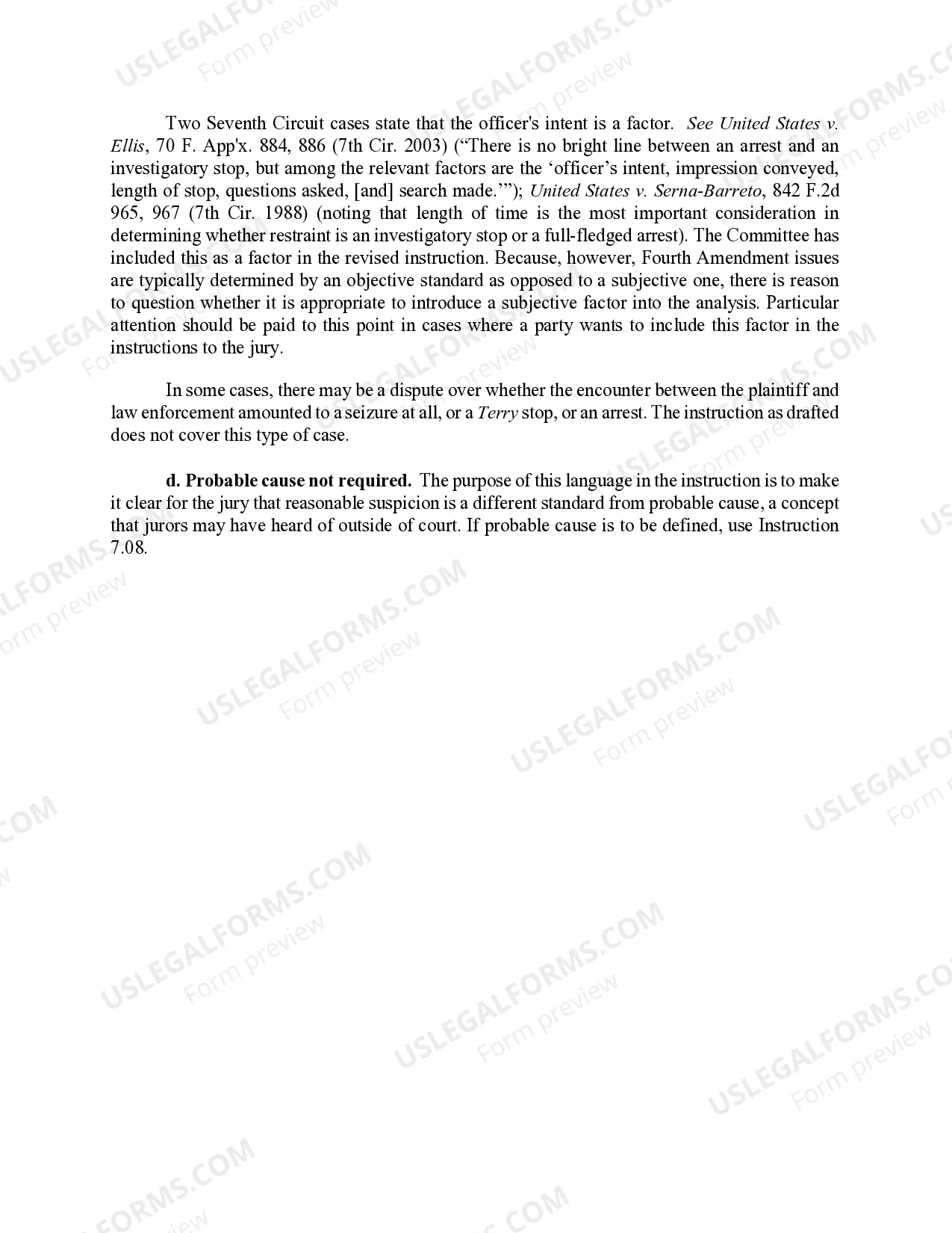 Preview 7.06 Fourth Amendment: Terry (Investigative) Stop
