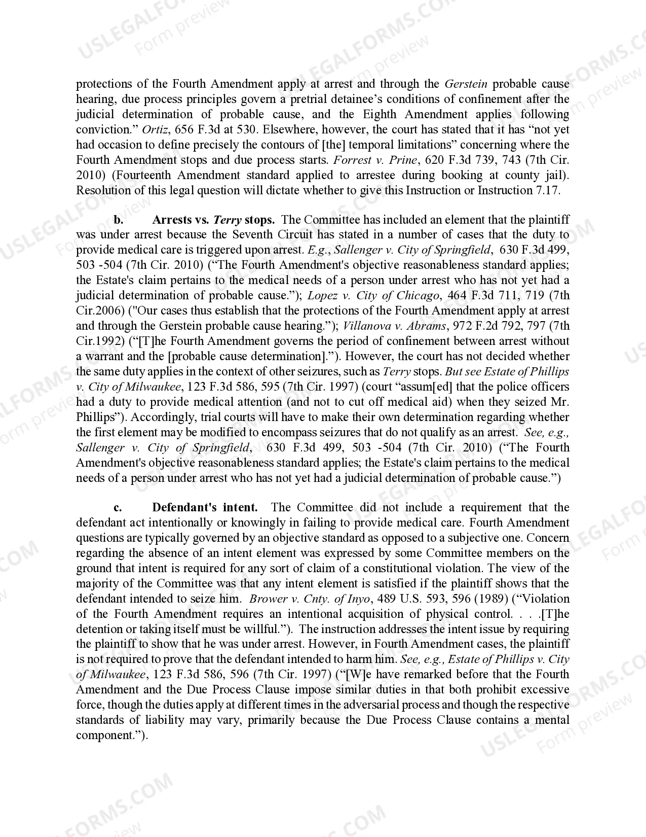 Preview 7.11 Fourth Amendment: Medical Care for Arrestee .