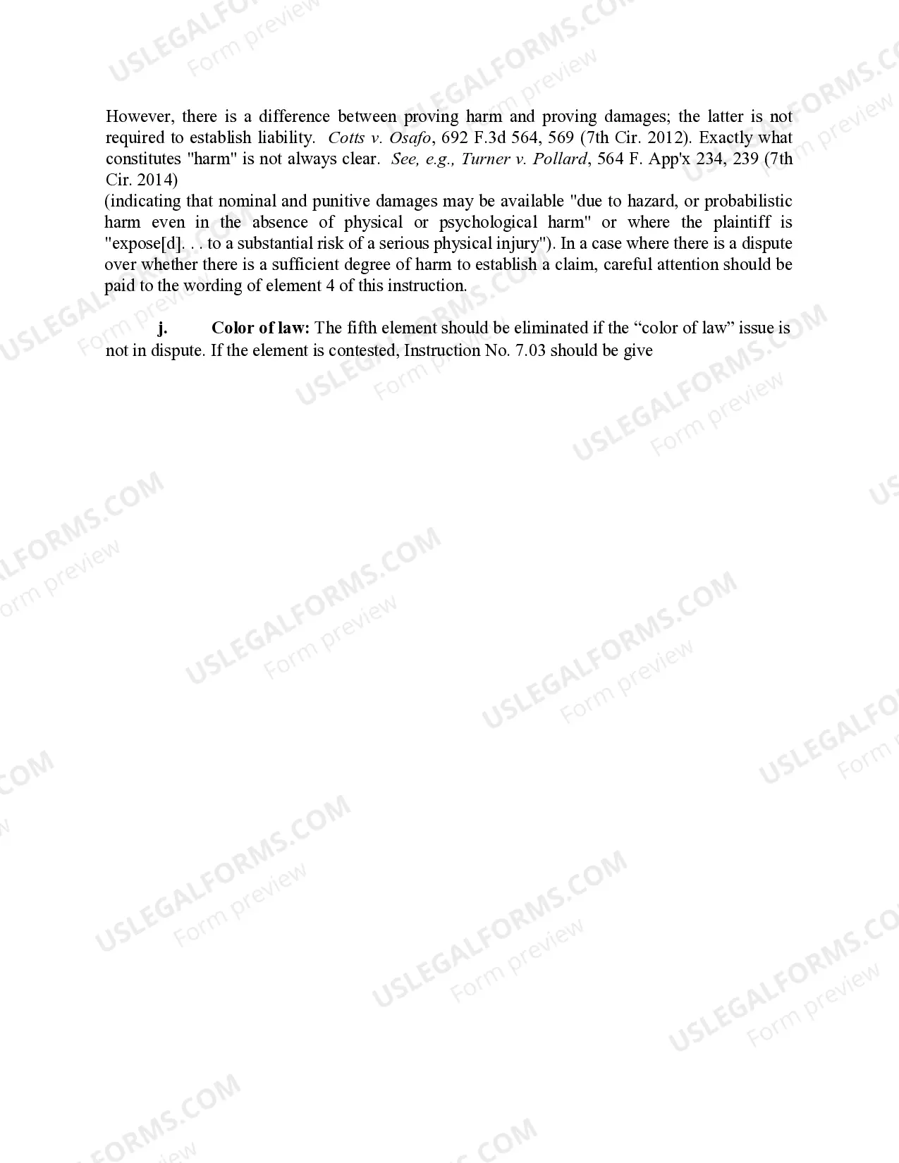 Preview 7.15 Eighth and Fourteenth Amendments: Jail/prison Conditions of Confinement - Elements