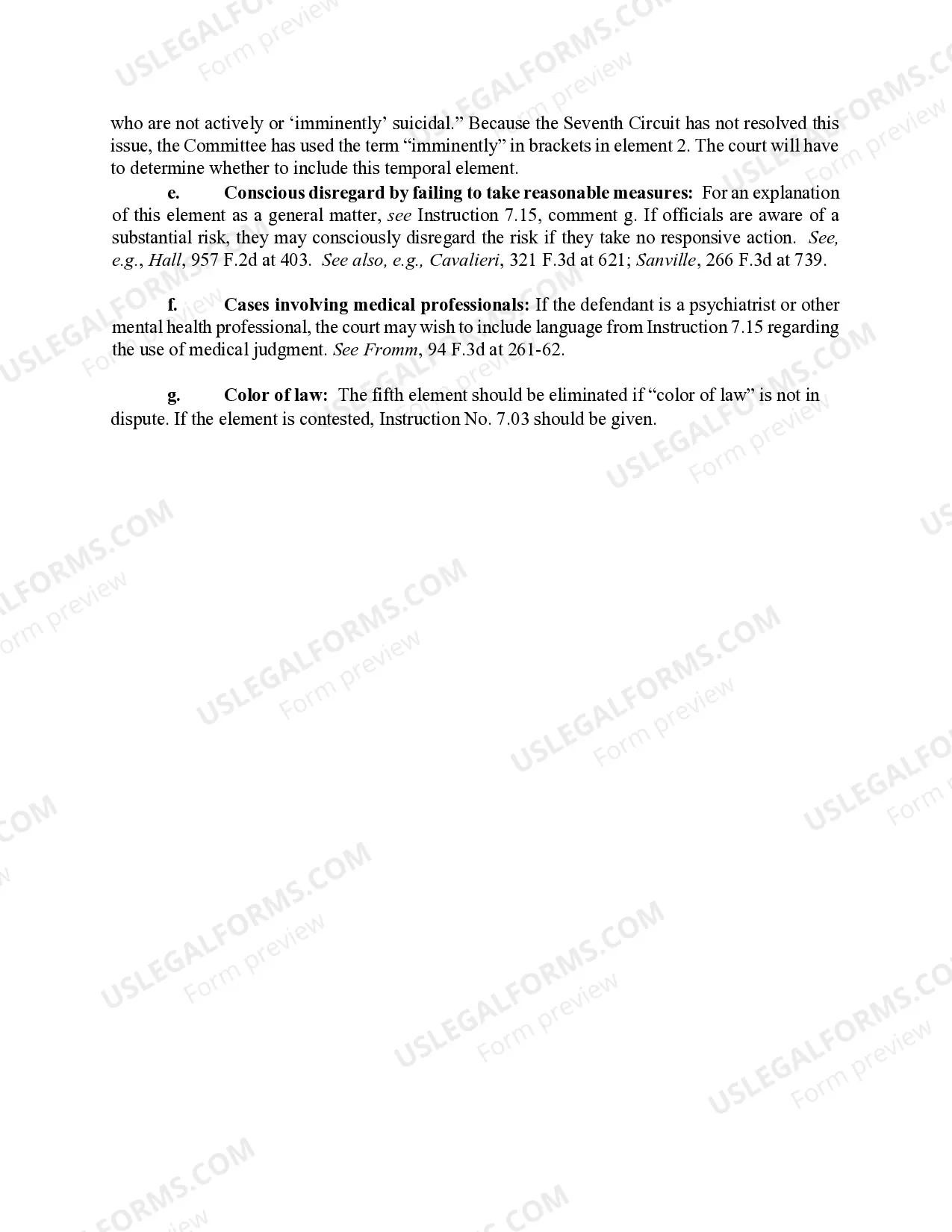 Preview 7.19 Eighth and Fourteenth Amendments: Failure to Protect from Self Harm