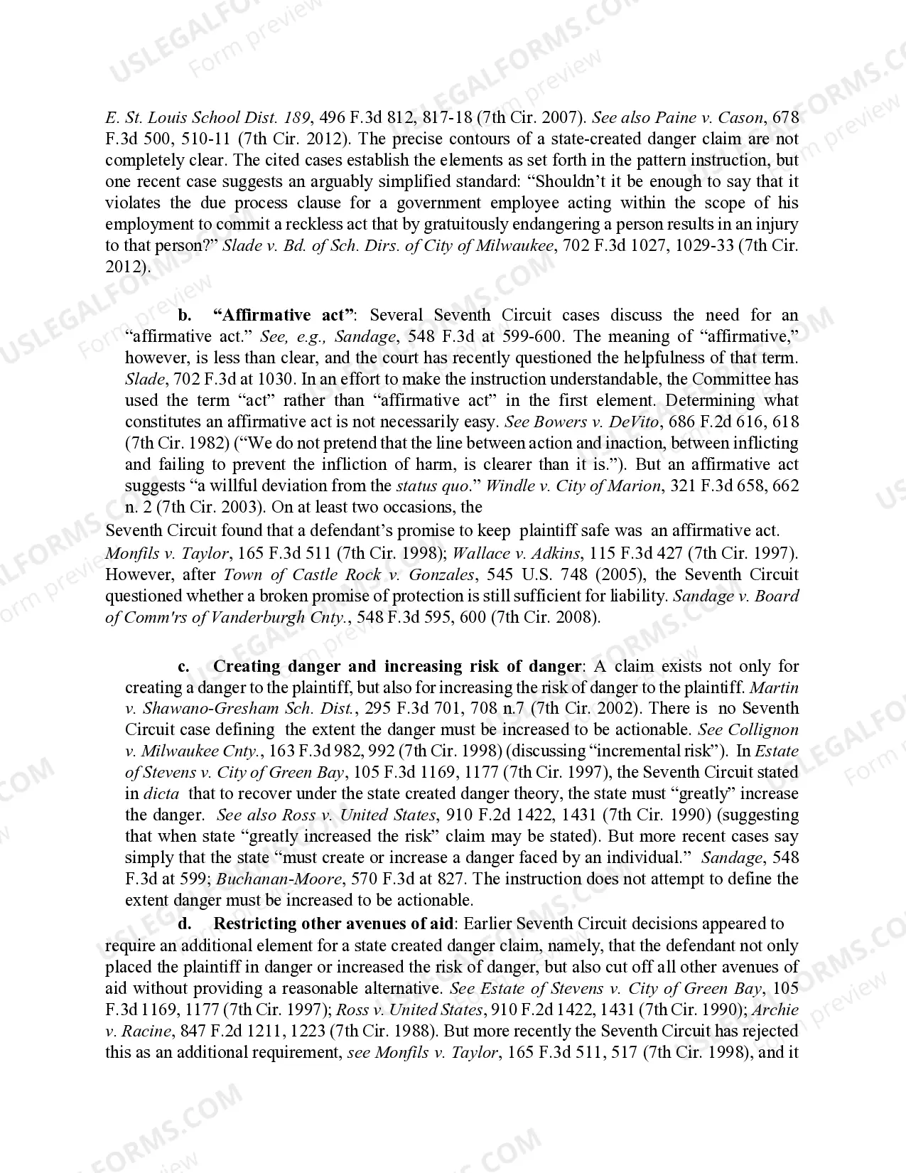 Preview 7.21 Due Process: State-created Danger