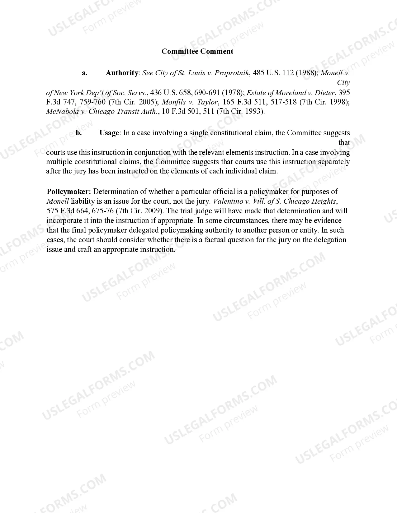 Preview 7.24 Liability of Municipality