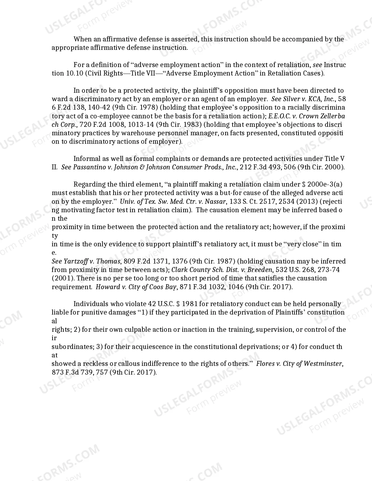 Preview 10.8 Civil Rights-Title VII-Retaliation-Elements and Burden of Proof