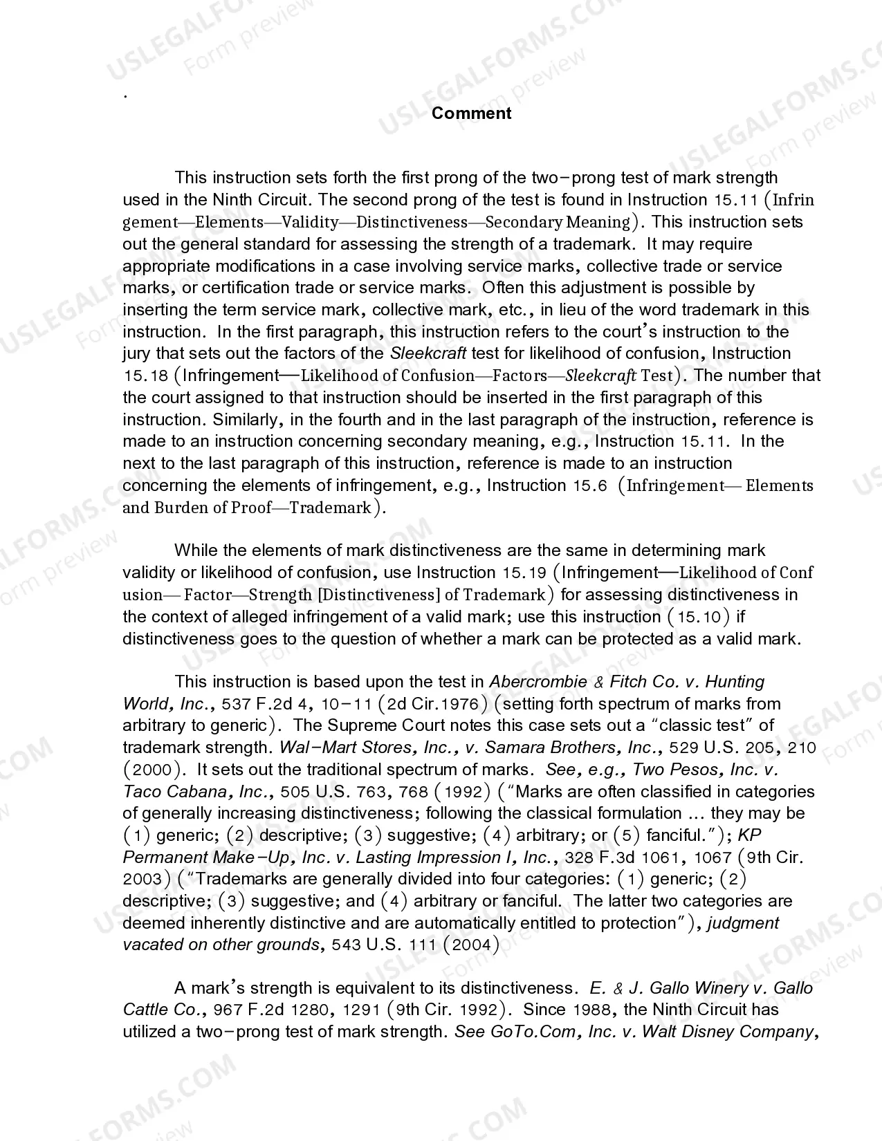 Preview 15.10 Infringement-Elements-Validity-Unregistered Mark-Distinctiveness