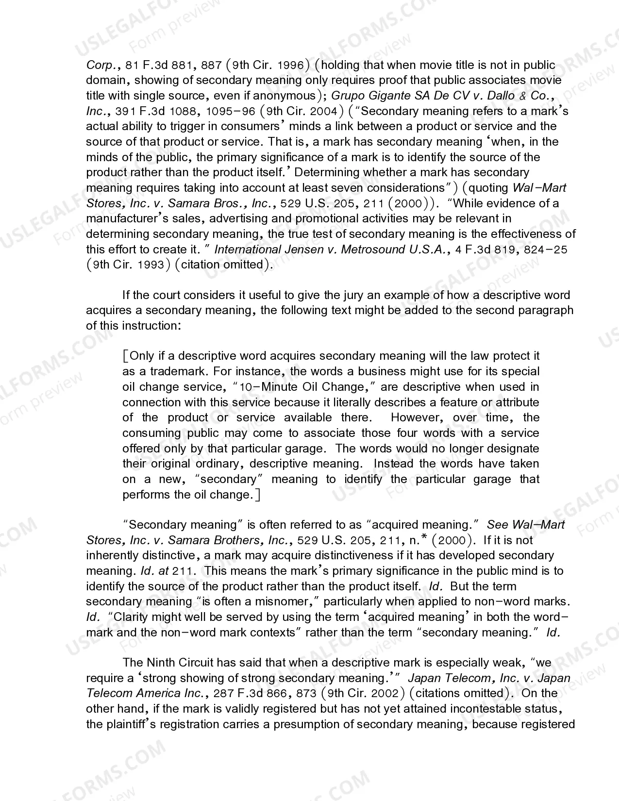 Preview 15.11 Infringement-Elements-Validity-Distinctiveness-Secondary Meaning