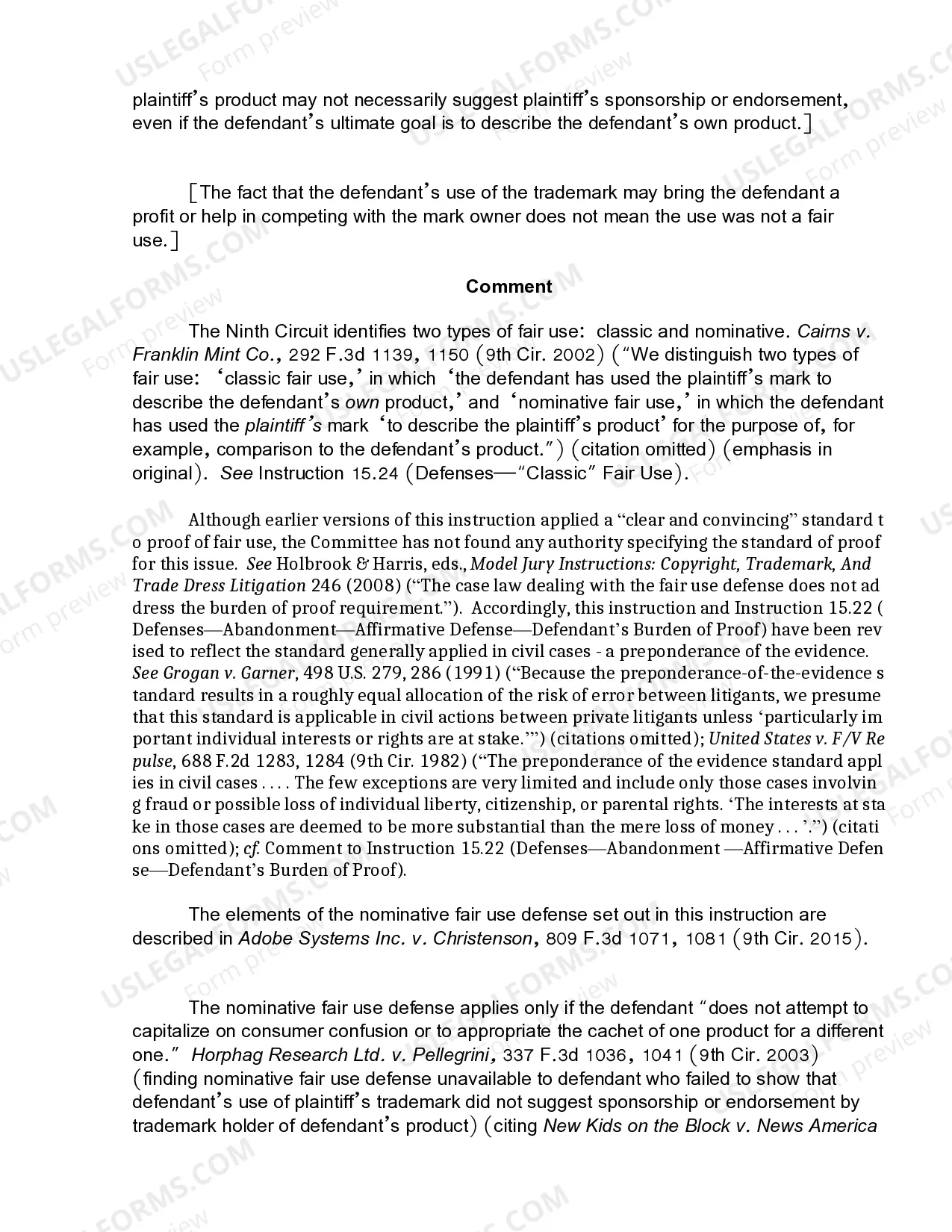 Preview 15.25 Defenses-Nominative Fair Use