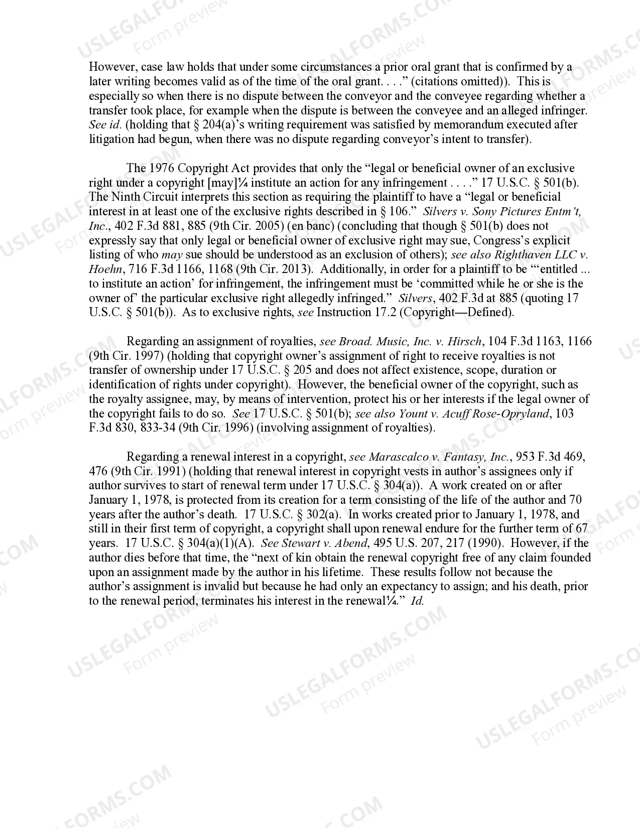 Preview 17.12 Copyright Interests -Assignee