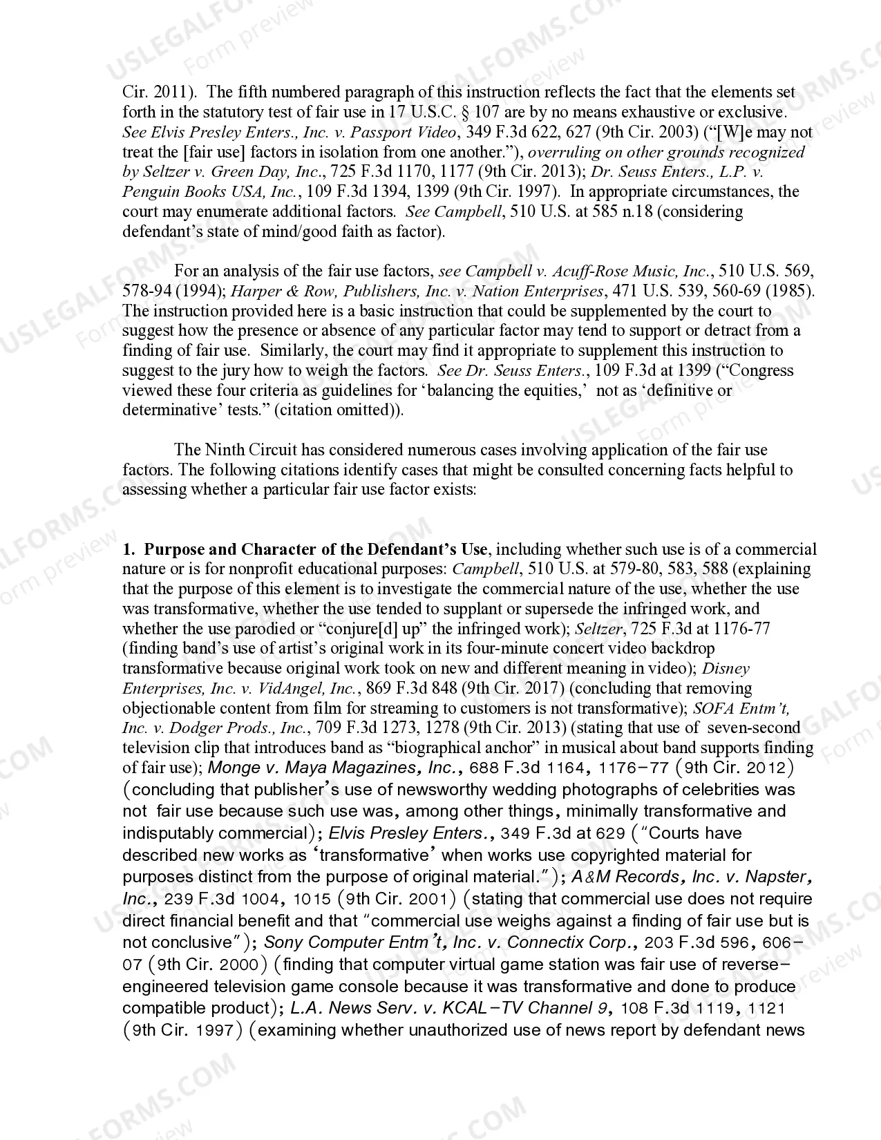 Preview 17.22 Copyright-Affirmative Defense-Fair Use