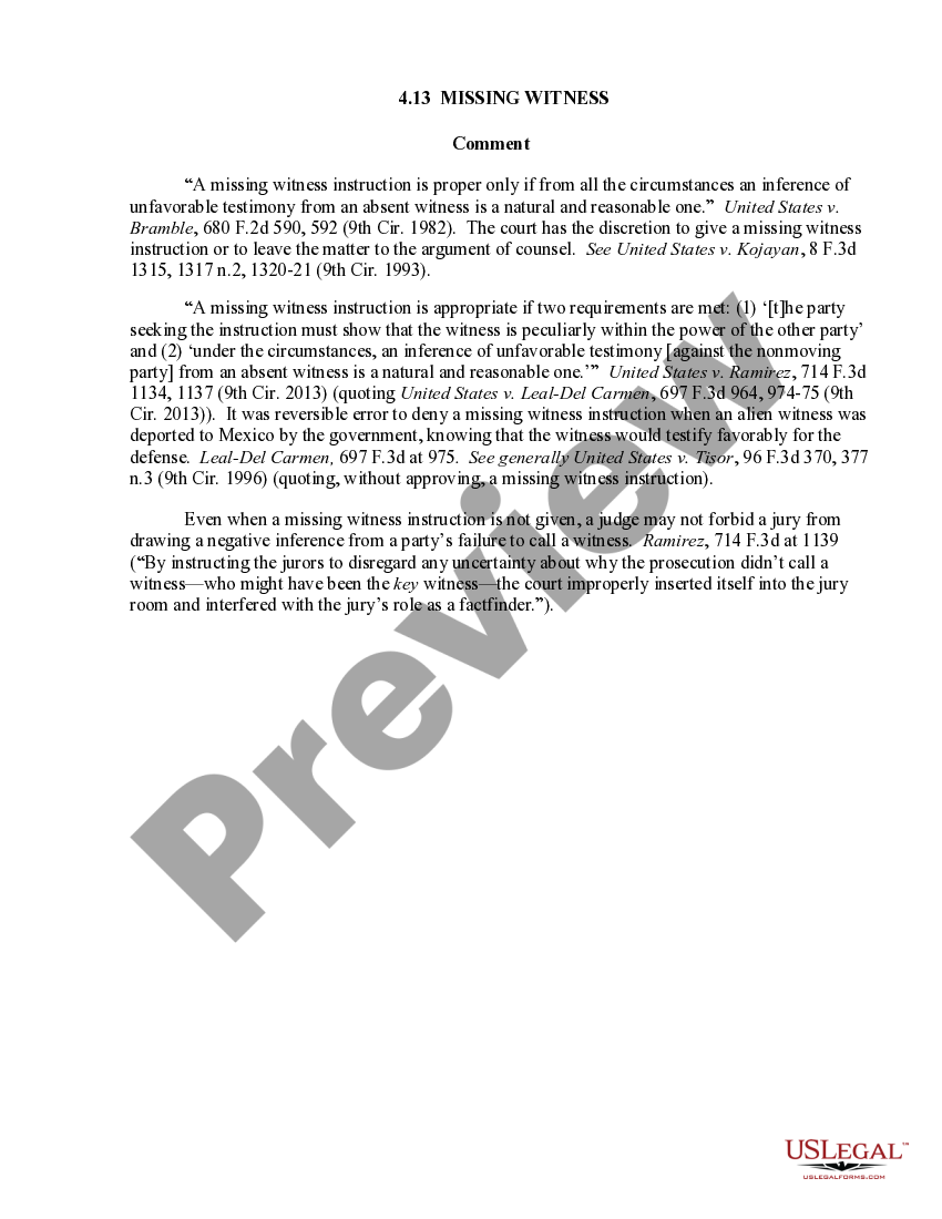 4.13 Missing Witness US Legal Forms