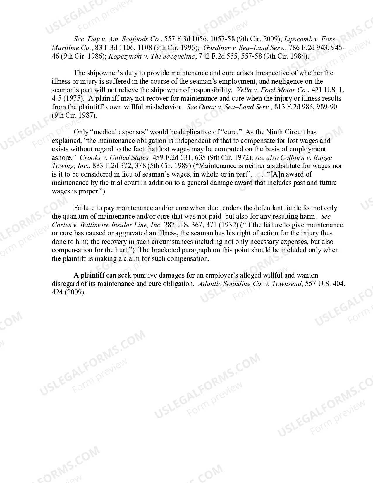 Preview 7.11 Maintenance and Cure-Elements and Burden of Proof