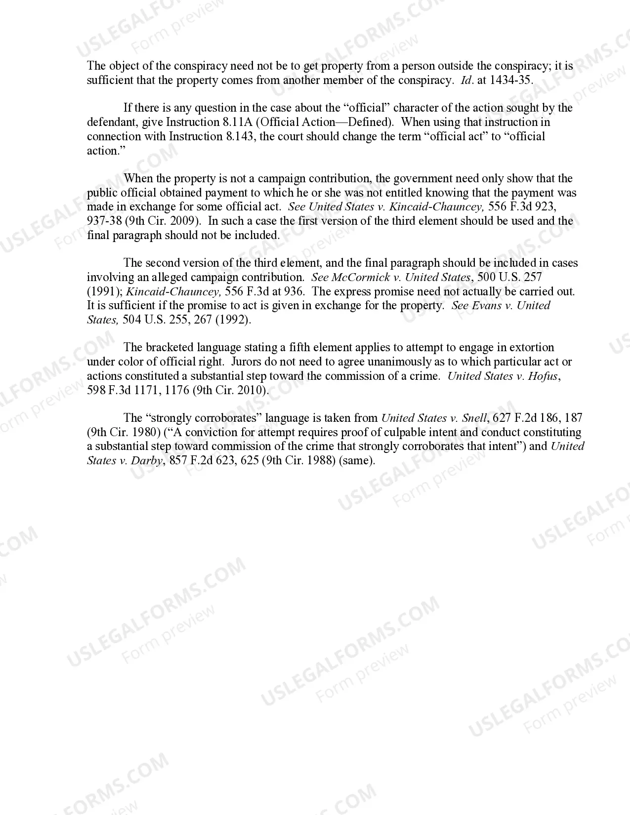 Preview 8.143 Hobbs Act-Extortion or Attempted Extortion Under Color of Official Right
